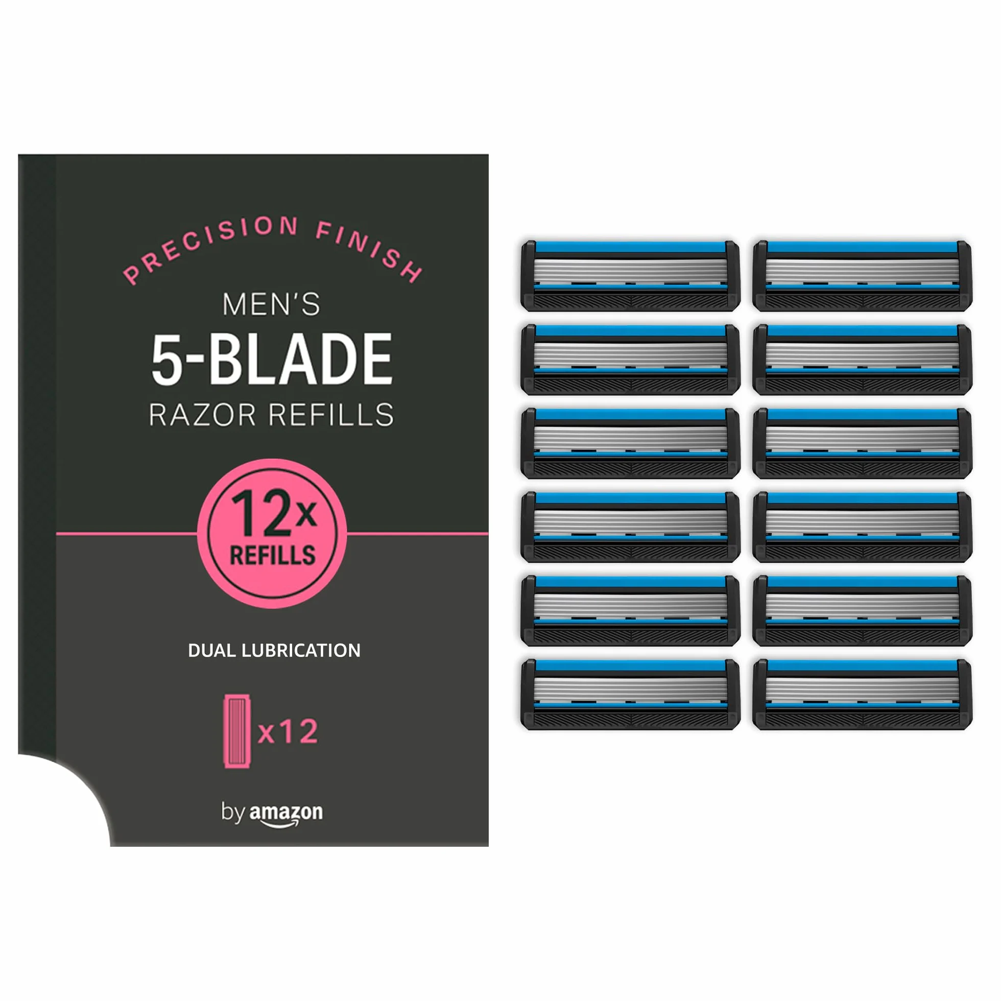 by Amazon Ricariche per rasoio da uomo a 5 lame, 12 pezzi