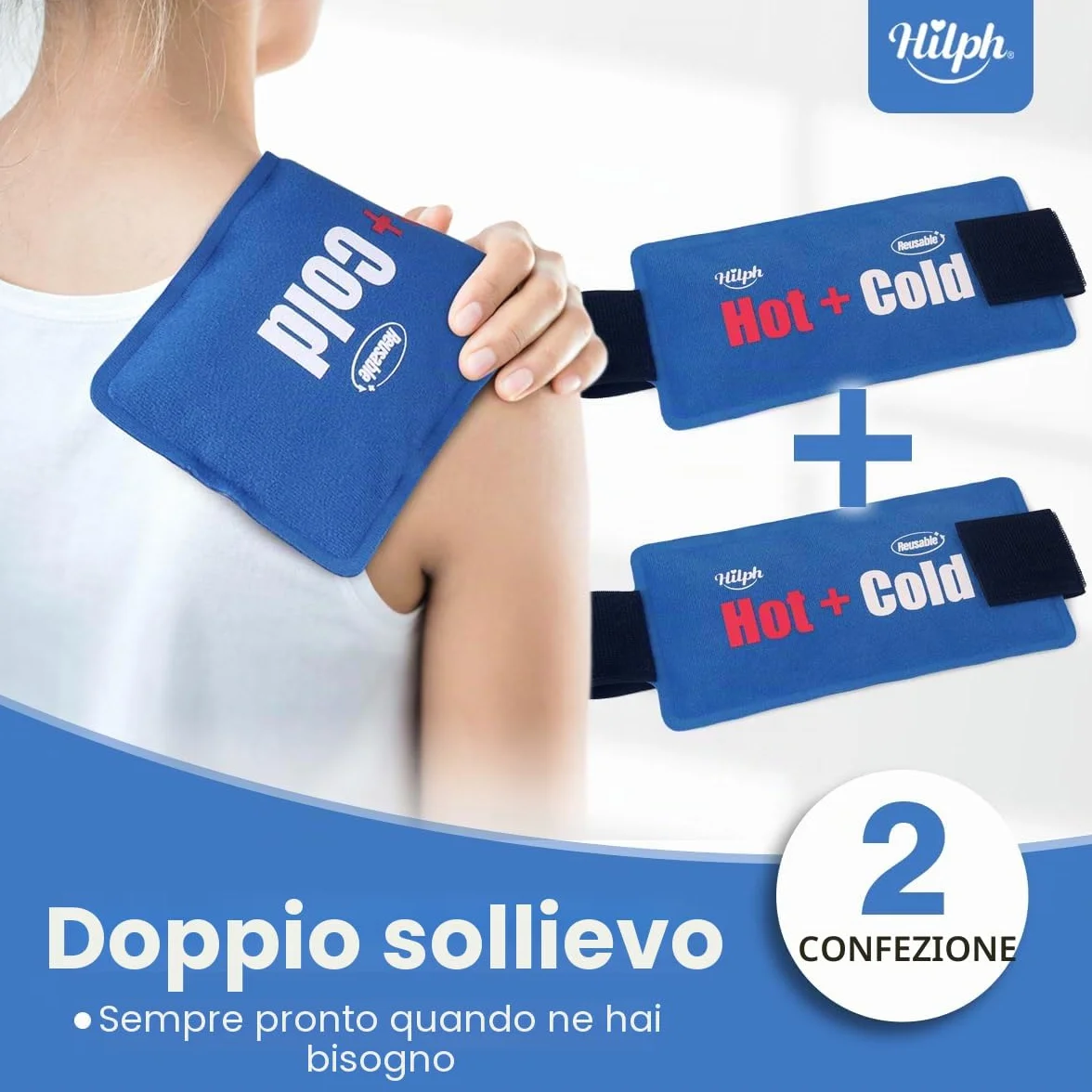 Hilph Impacco di Ghiaccio Gel Riutilizzabile, 2 Pezzi Ghiaccio Gel Freezer per la Terapia a Caldo e Freddo per Lesioni, Cuscinetto Gel Caldo Freddo per Viso, Testa, Occhi Stanchi, Denti del Giudizio