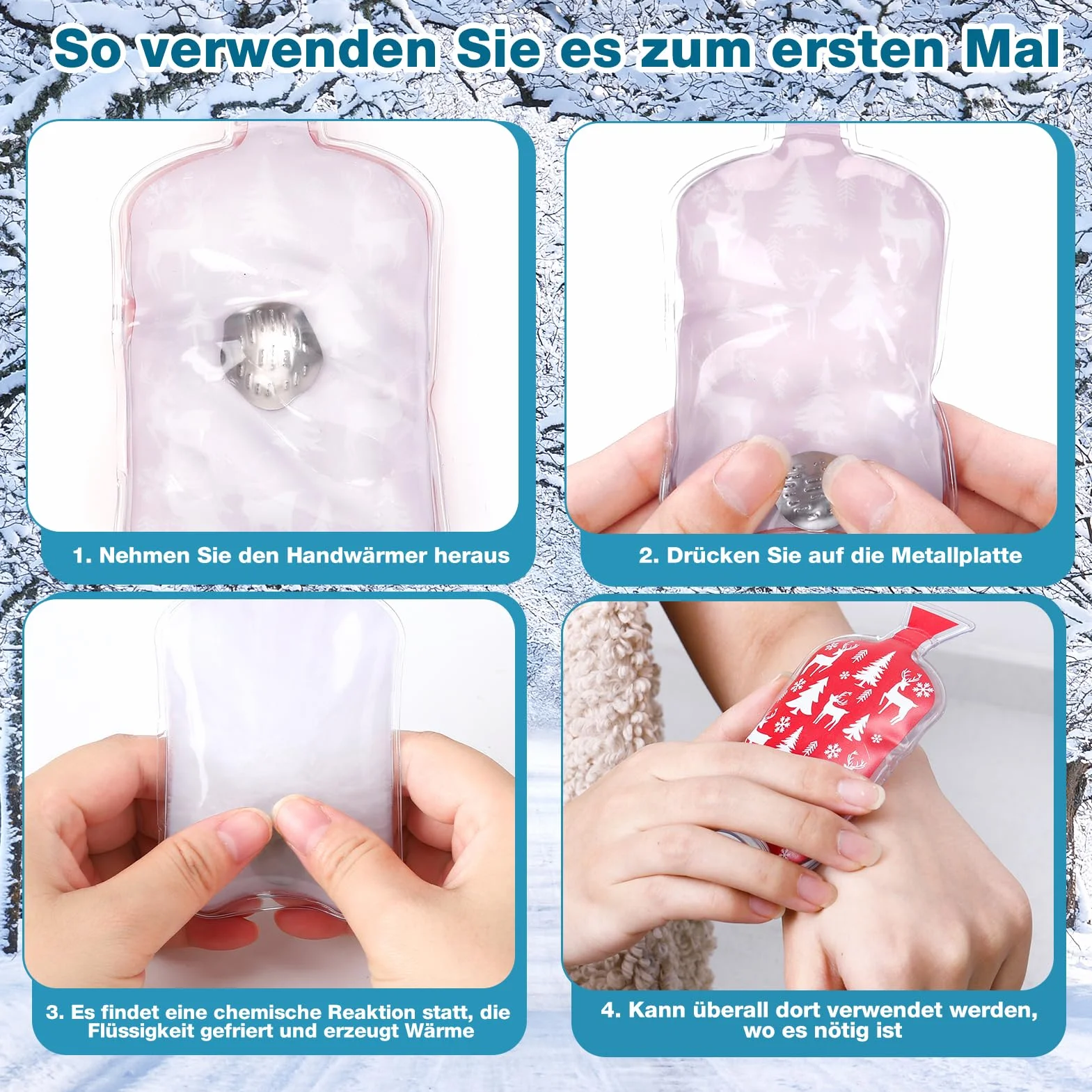 Set di 9 scaldamani riutilizzabili, immediatamente attivato, di lunga durata, scaldamani, piccoli cuscinetti termici per viaggi, ufficio, casa, scuola