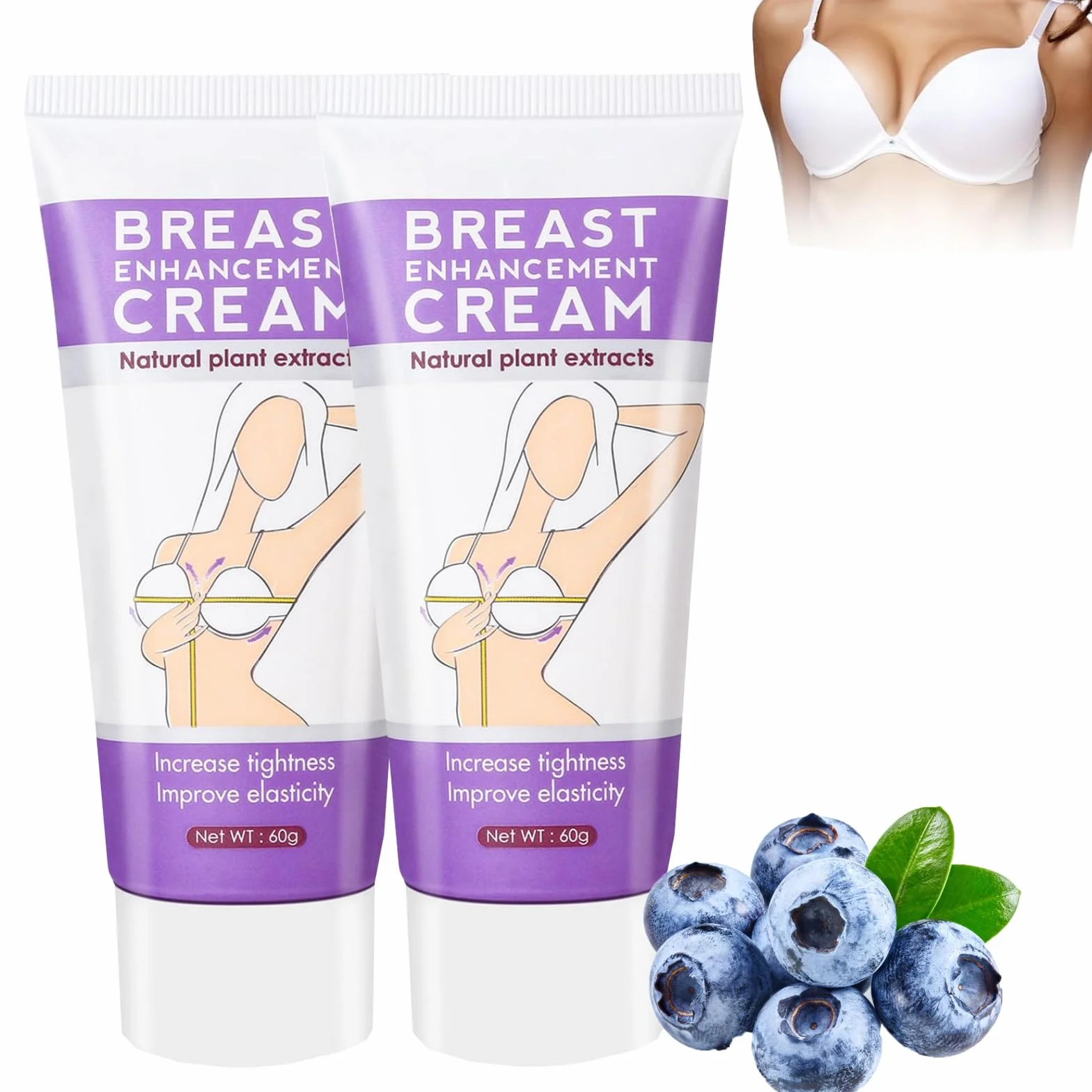 Crema tonificante per aumentare il seno 60 g 2 pezzi
