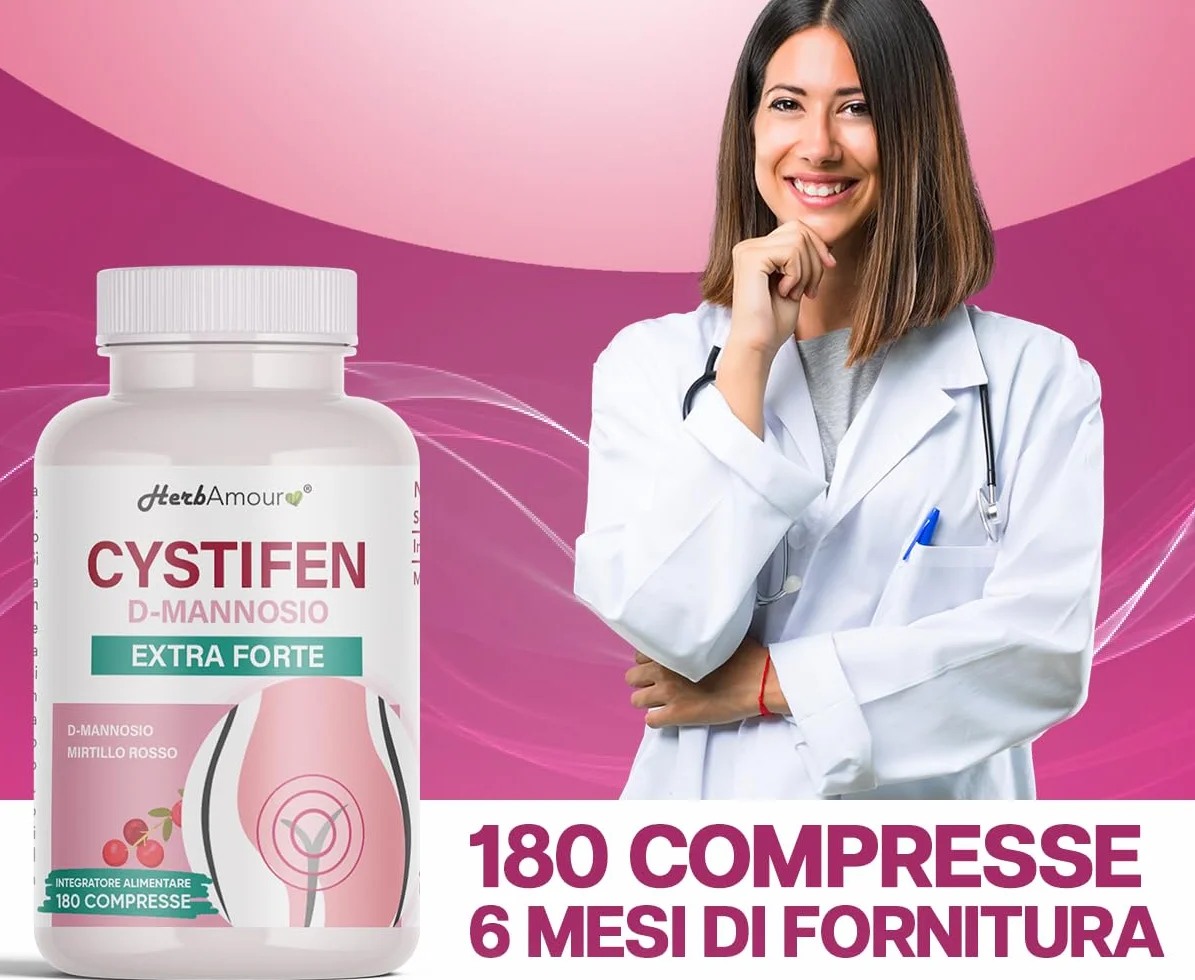 D-Mannosio 500 mg 180 Compresse Alto Dosaggio Integratore Mirtillo Rosso 40 mg Senza Glutine