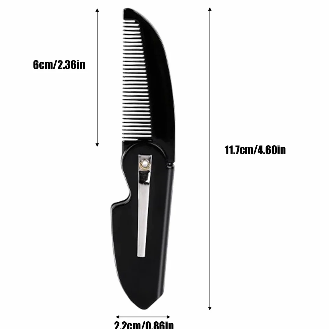 Pettine Pieghevole per Barba da Viaggio – Confezione da 3 Pettini Piccoli Tascabili per Baffi e Capelli