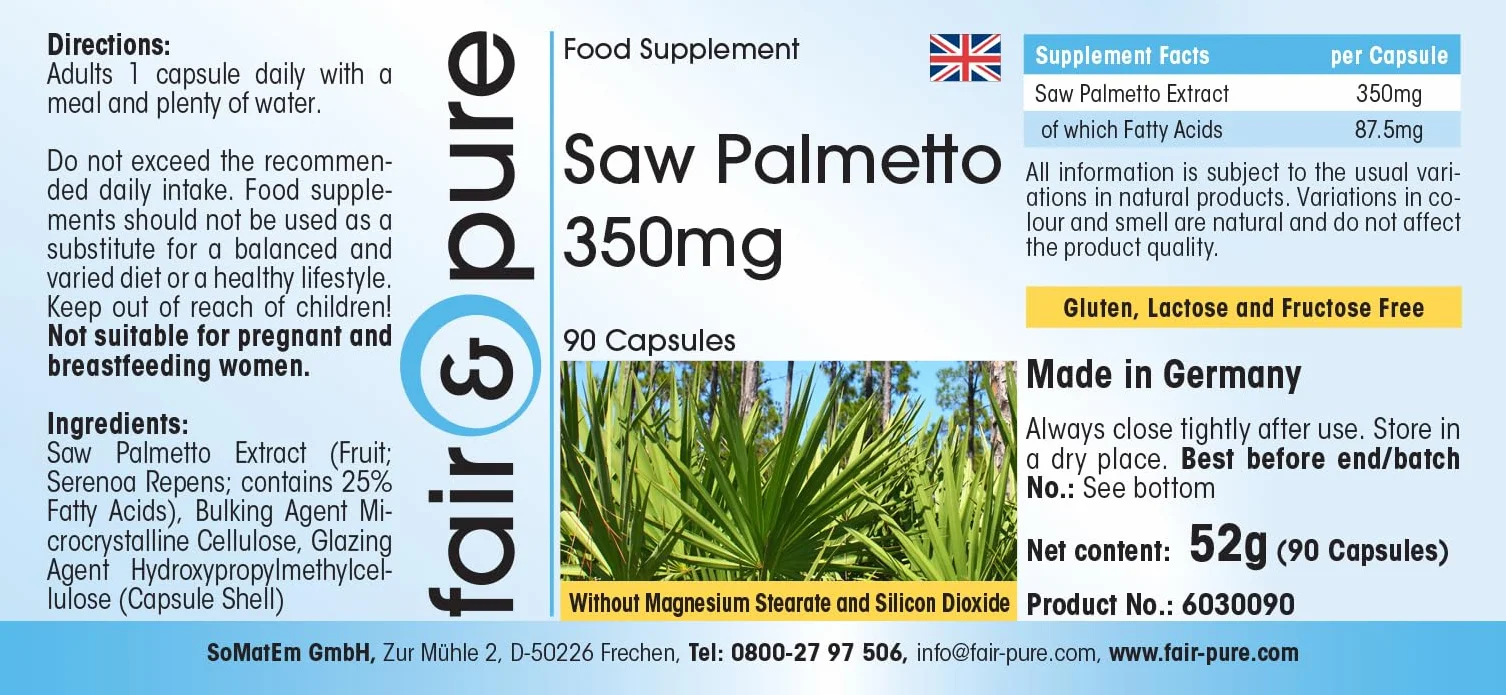 Fair & Pure Saw Palmetto 350mg con Beta-sitosterolo 90 Capsule