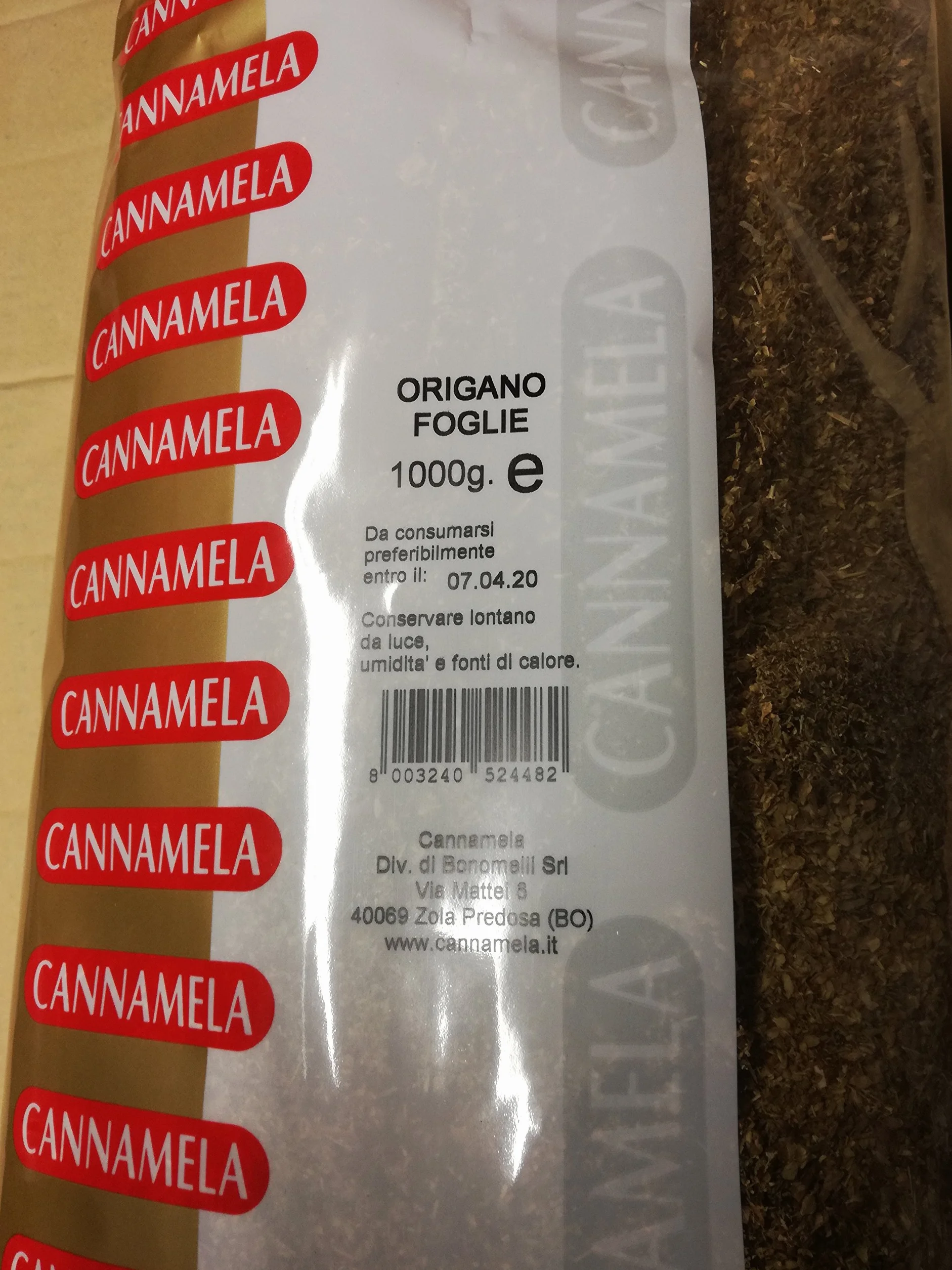 Cannamela Origano Foglie 1000g