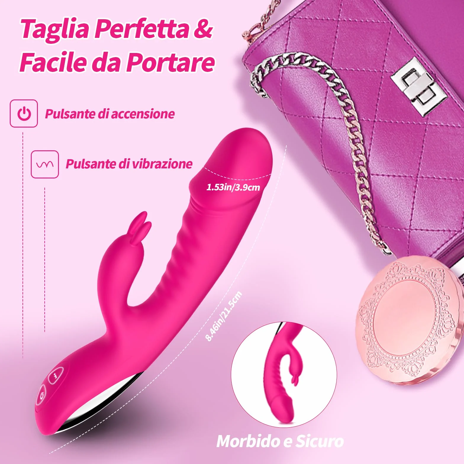 Vibratoreper Donna Professionale Clotoride Grandi Sex Toys Vibratoriper Donne Stimolatore per Clitoride Punto G Squirting Vibratore Rabbit Vibratori Donne 10 Modo Sexytoysys Donna Coppia (pink)