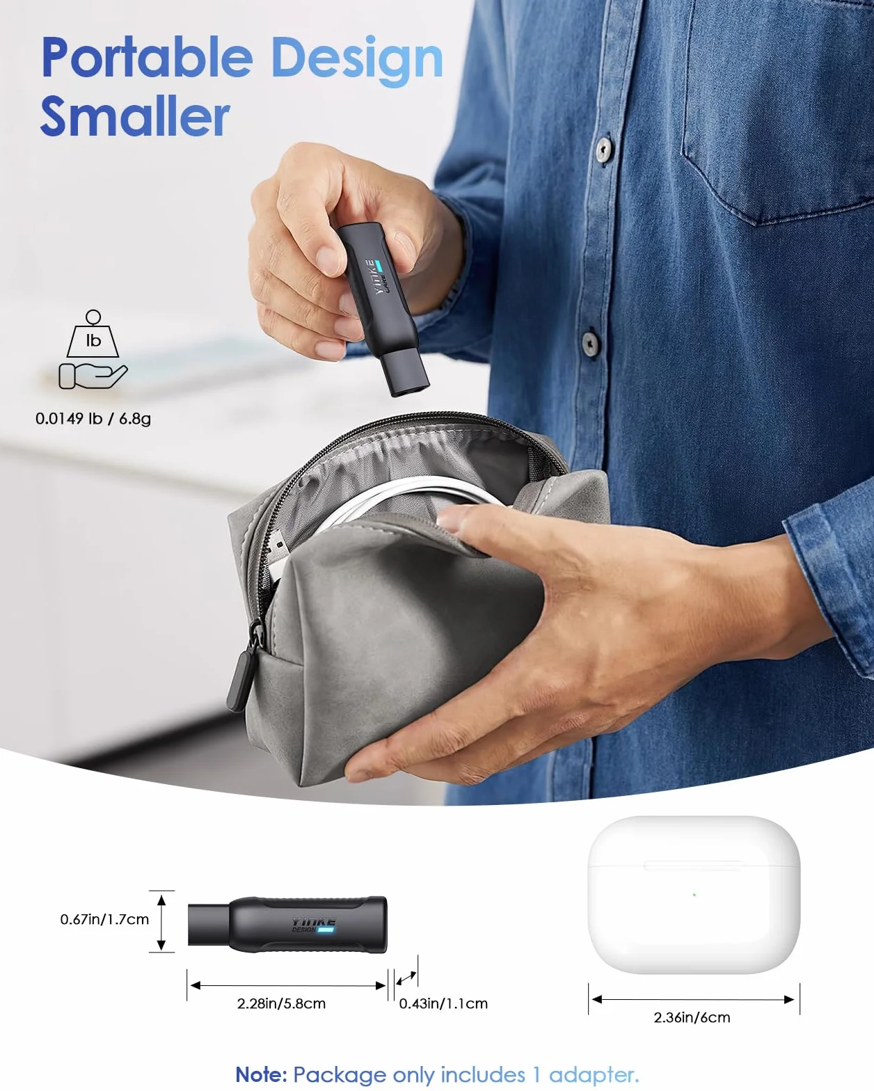 Braun Rasoio Elettrico Adattatore di Ricarica Mini Type-C 3.5V/12V Serie 1/3/5/6/7/9/XT5 USB-C