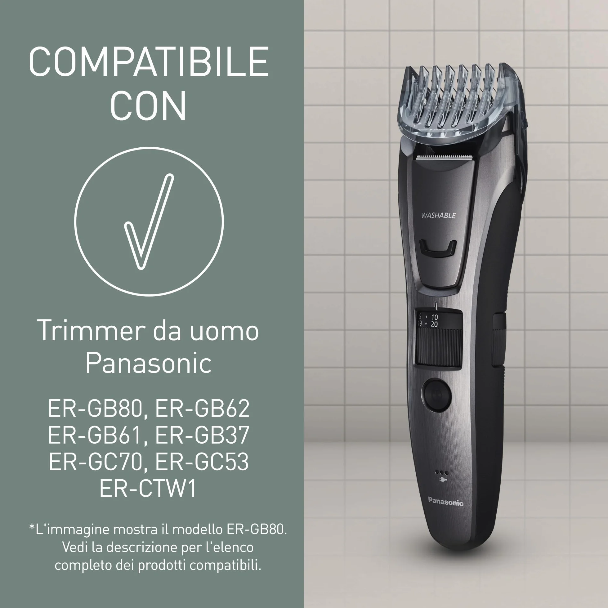 Panasonic WER9605Y - Testina di Ricambio, accessori per ER-GC50, ER-GC70, ER-GB61, ER-GC50, ER-GB80, ER-GB60, ER-GB62, interni lama originali