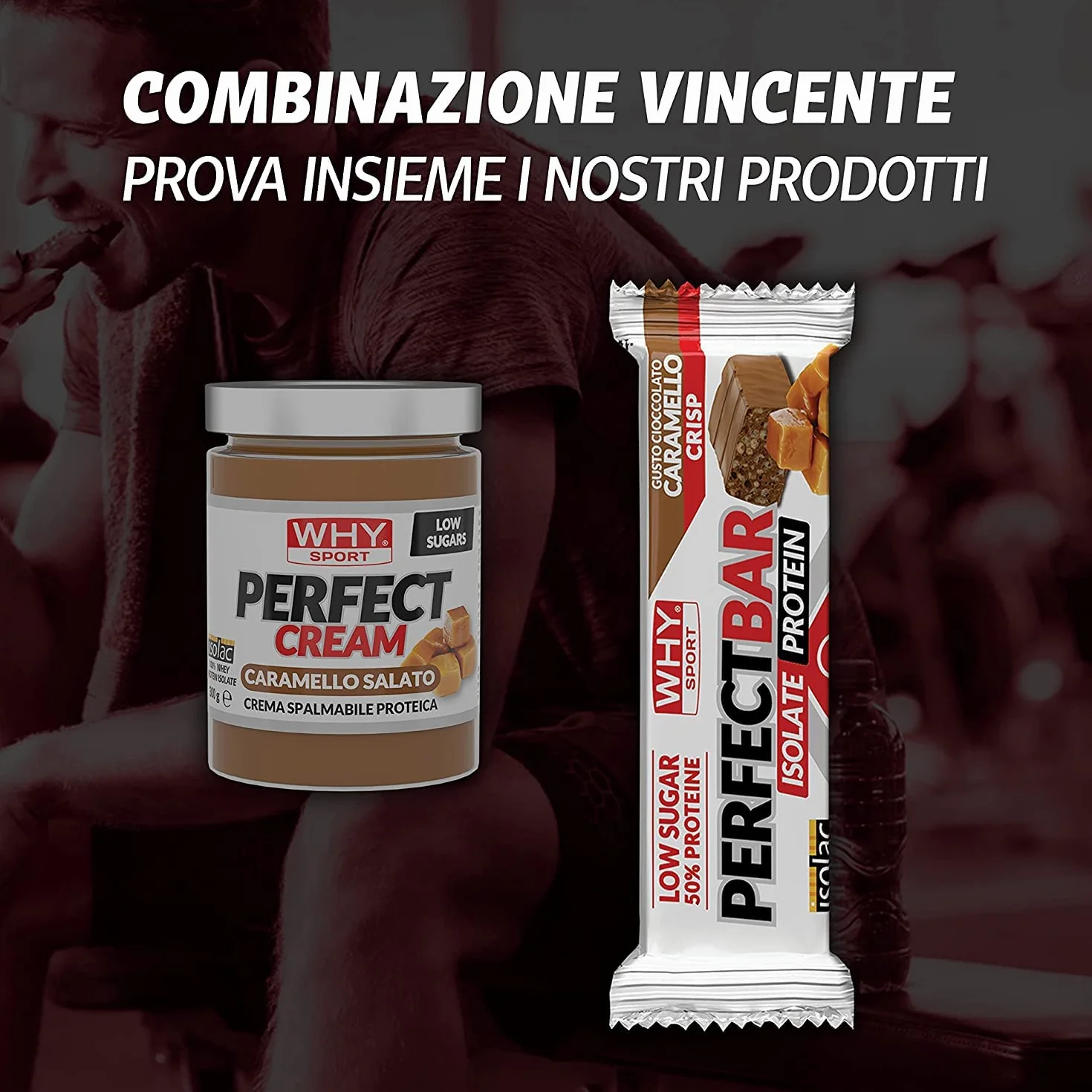 WHY SPORT PERFECT CREAM - Crema Proteica Spalmabile al Caramello Salato - Crema Spalmabile con Proteine Isolate - Senza Glutine - 300 gr