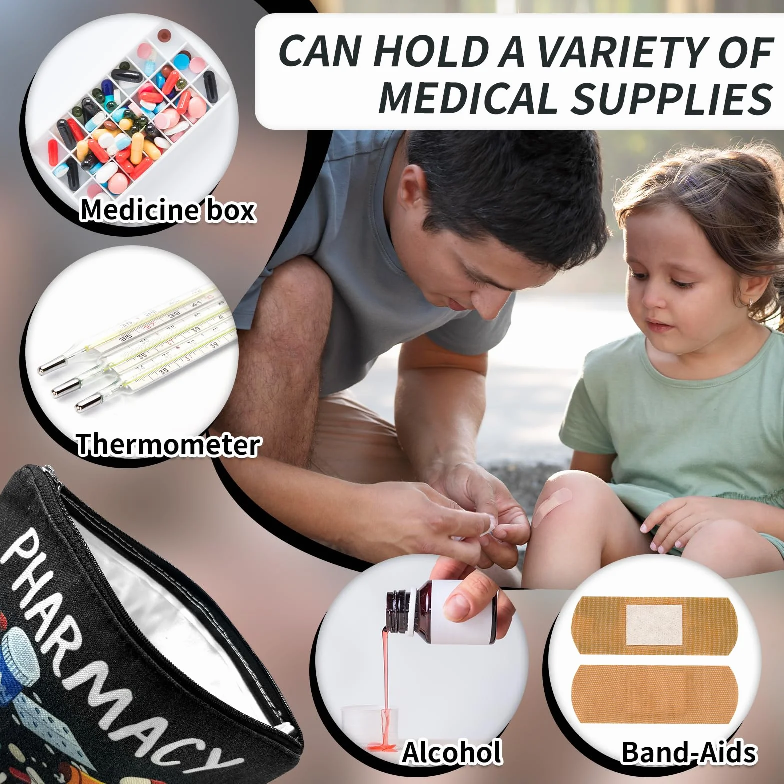 Portamedicine Viaggio Borsa Impermeabile D'Urgenza per Medicine 2 Pezzi