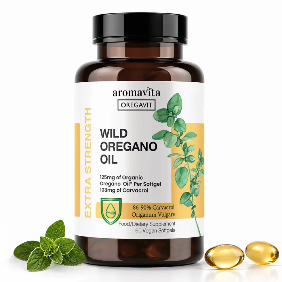 Olio Selvatico Vegano di Origano Capsule Biologico 86-90% Carvacrolo 60 Capsule