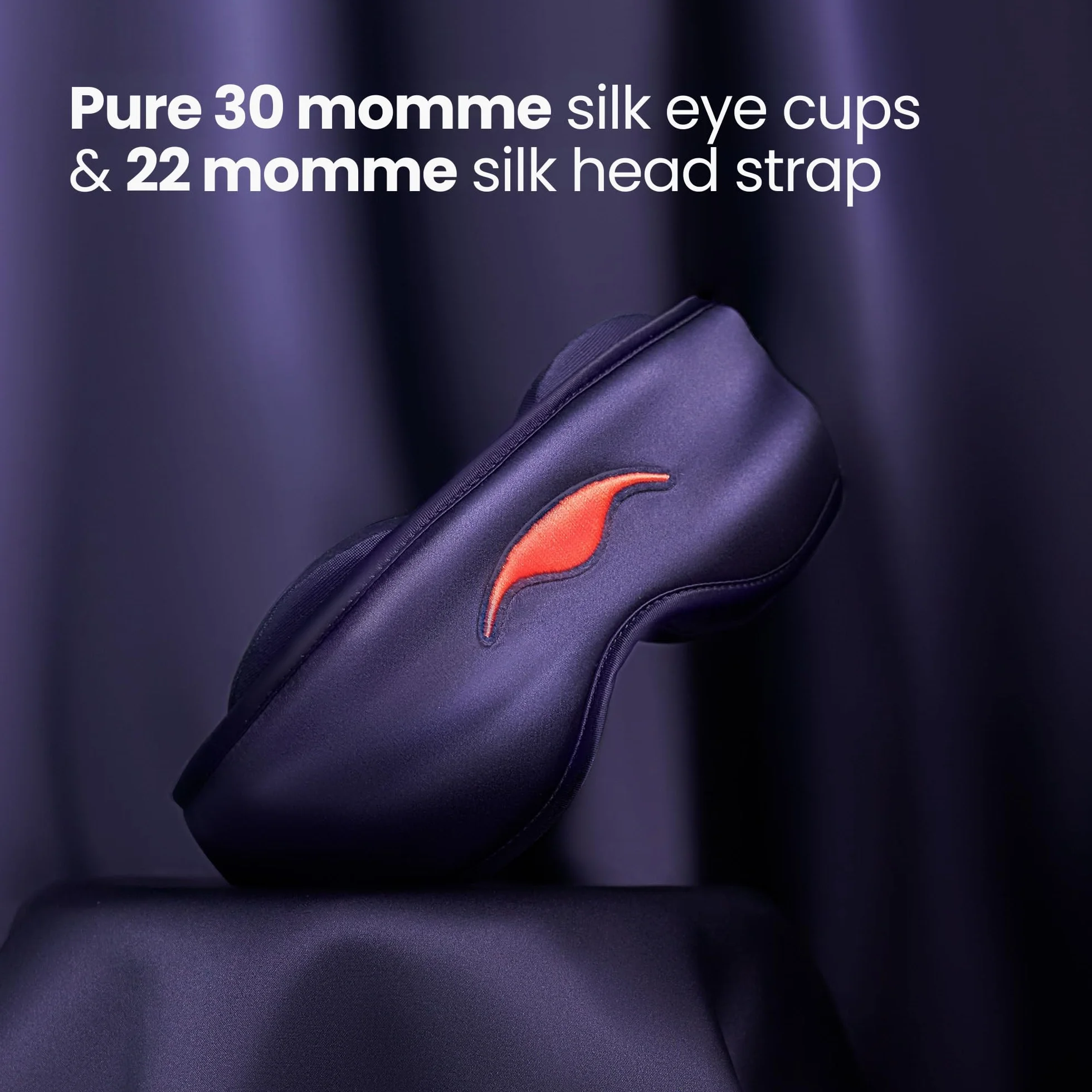 Manta Silk - Mascherina per dormire in seta di lusso con coppe per gli occhi in pura seta, delicata su pelle e capelli, traspirante, con vestibilità affusolata per il massimo comfort