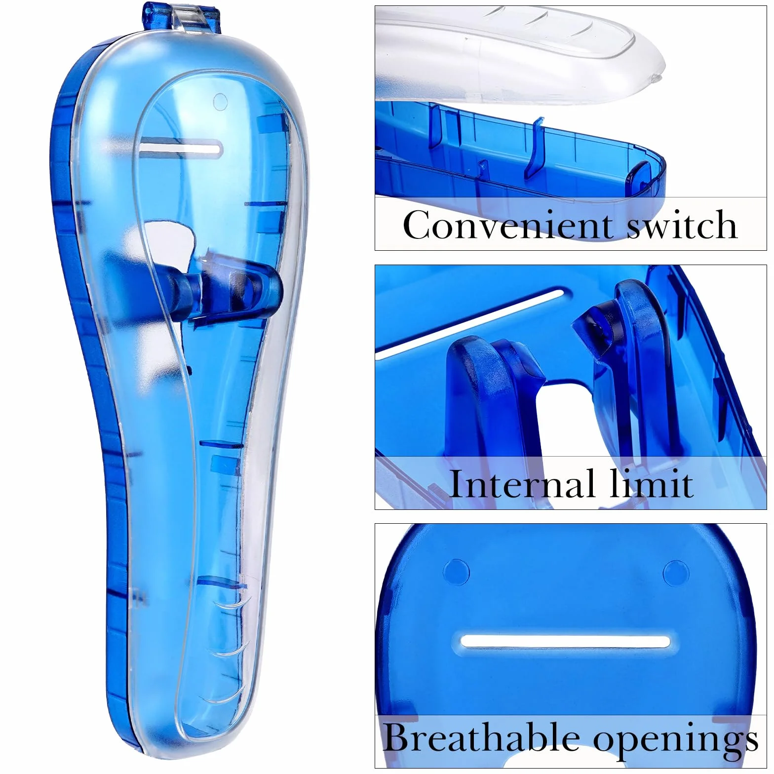 Linkidea 2 custodie rigide per rasoio, portatili e da viaggio, compatibili con Fusion 5 ProGlide, Sensor 3, SkinGuard, Pace 6 Pro (Blu)