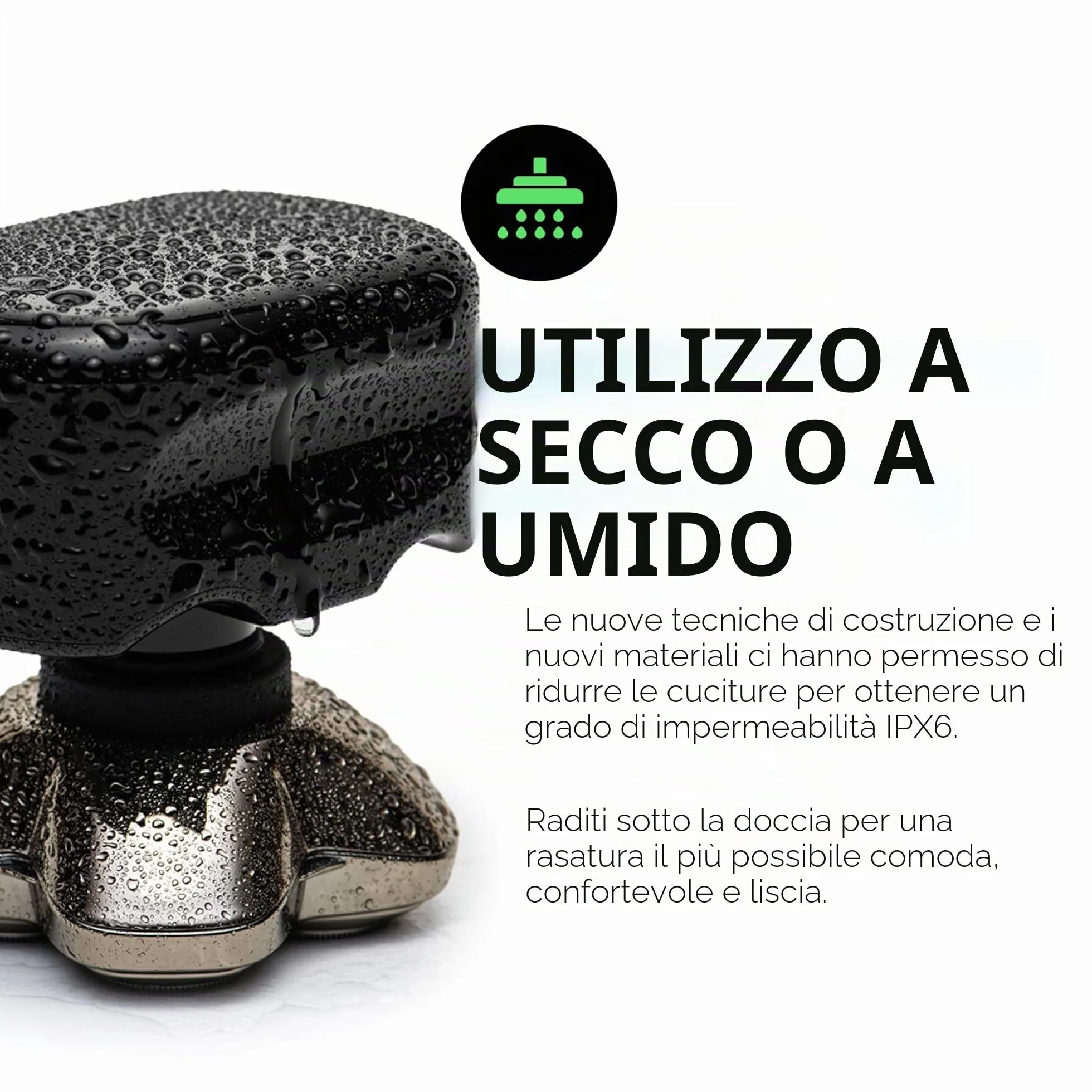 Skull Shaver Pitbull Silver Pro SX5 Rasoio Elettrico Uomo Wet&Dry Senza Fili Resistente all'Acqua