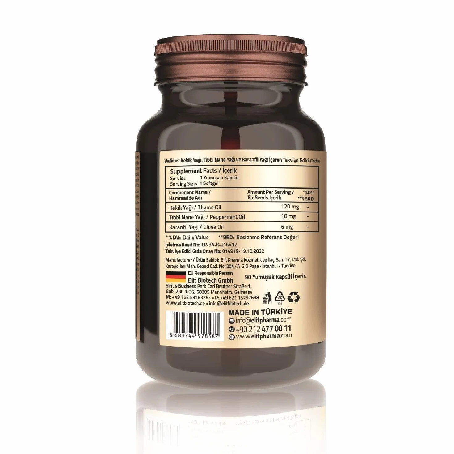 VALIDUS Olio di chiodi di garofano alito fresco origano menta piperita 90 Softgel