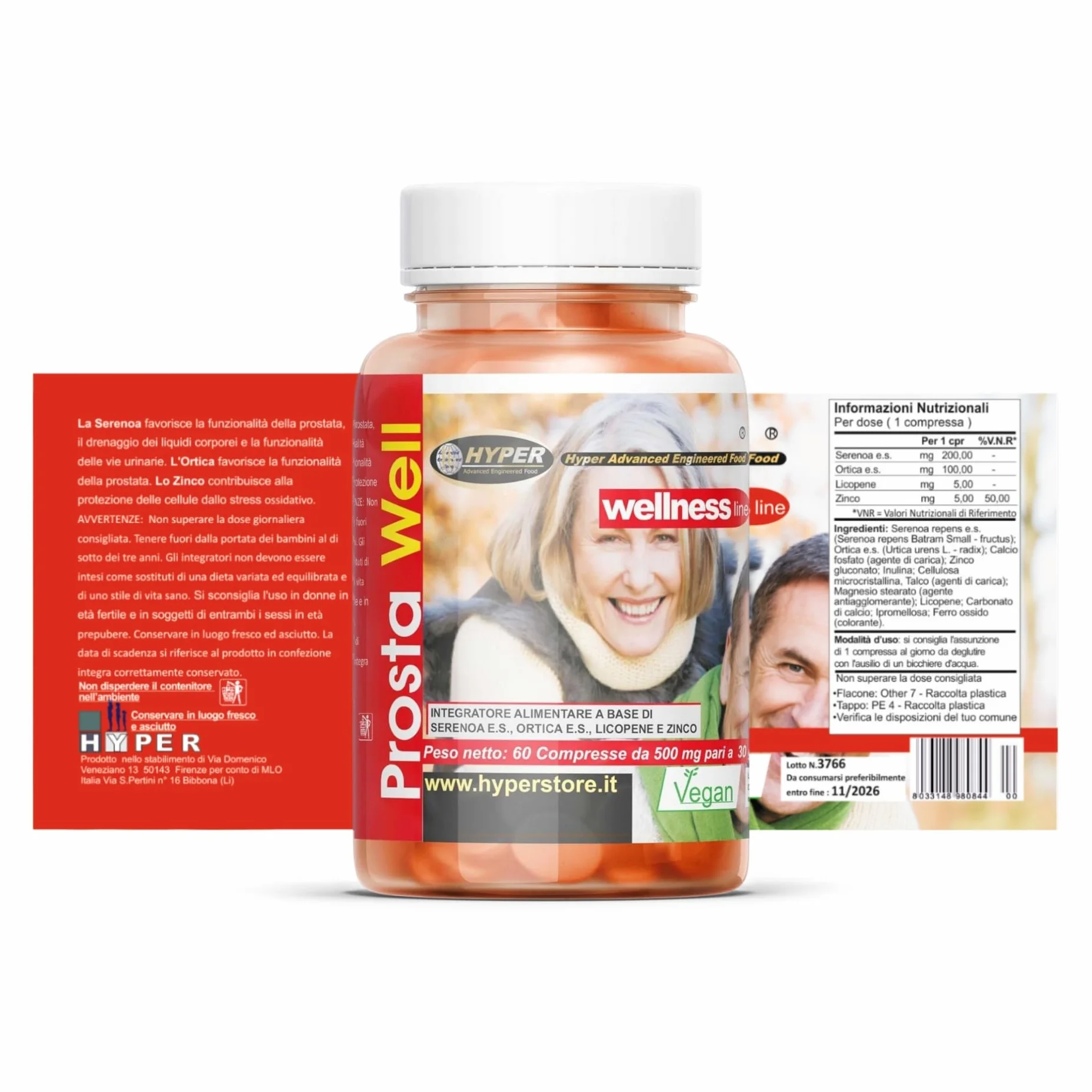 Integratore Prostata Serenoa Repens Saw Palmetto Ortica Licopene 60 Compresse