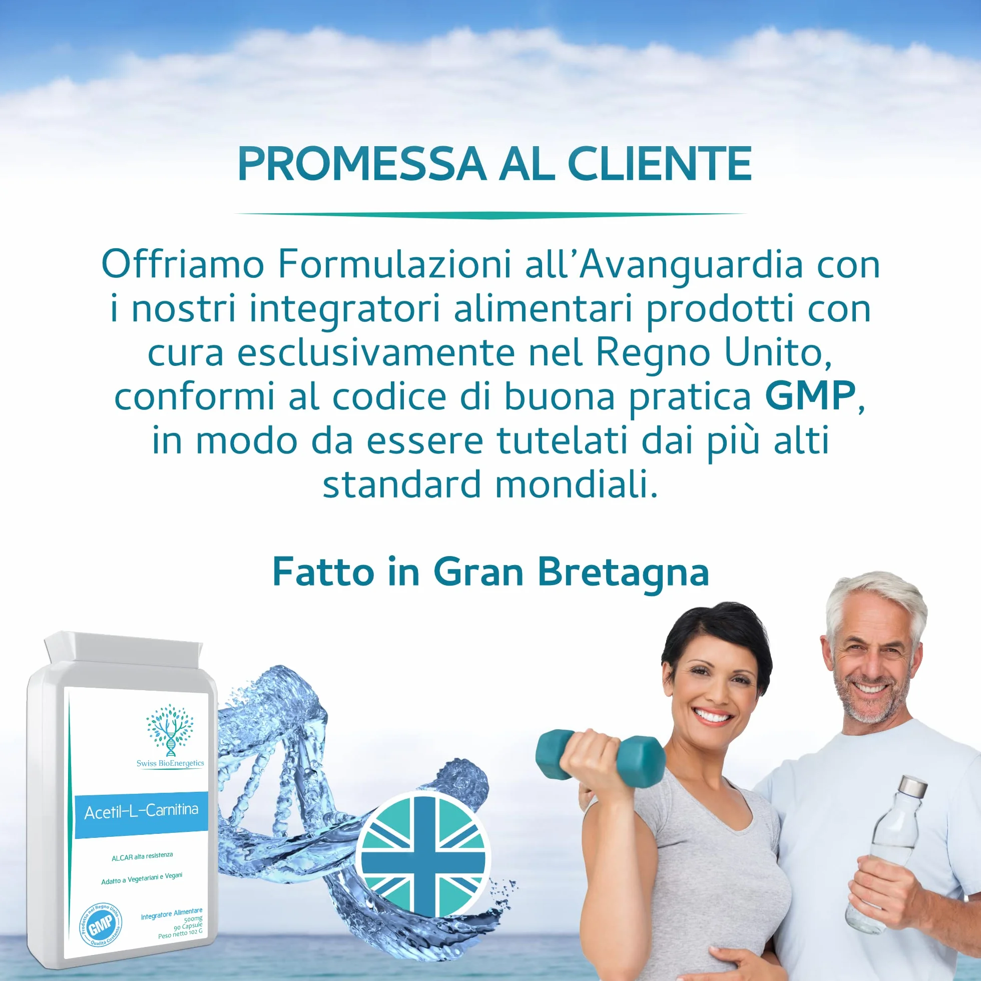 Acetil-L-Carnitina 500mg ALCAR Alta Potenza 90 Capsule Supporto Energia Funzione Cognitiva Resistenza Muscolare Vegano