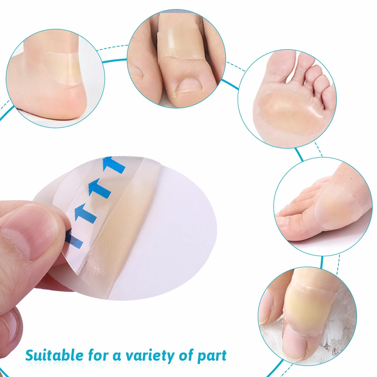 24 Pezzi Patch Anti Attrito Trasparenti Per Piedi, Cerotti Per Vesciche Per Tallone Dita E Avampiede, Protezioni Adesive Invisibili Per Scarpe Strette E Stivali, Per Camminare Correre E Attivita