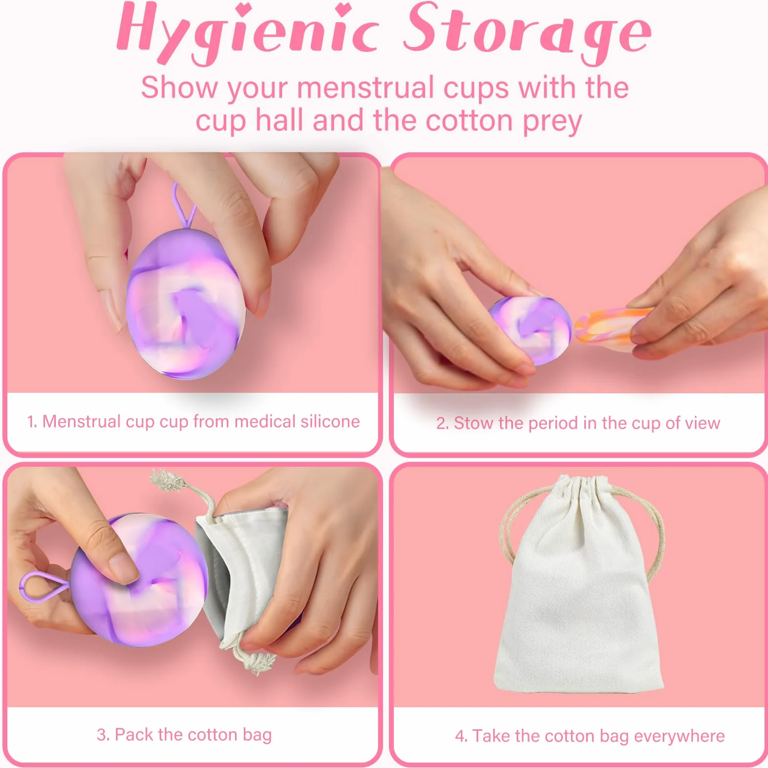 2 Pezzi di Disco Menstruale, Coppa Mestruale con Periodi Della Dimensione M+L, Tazza Mestruale Riutilizzabile Realizzata in Silicone Medico al 100% per Donne Sport, Nuoto e Intimità Attive