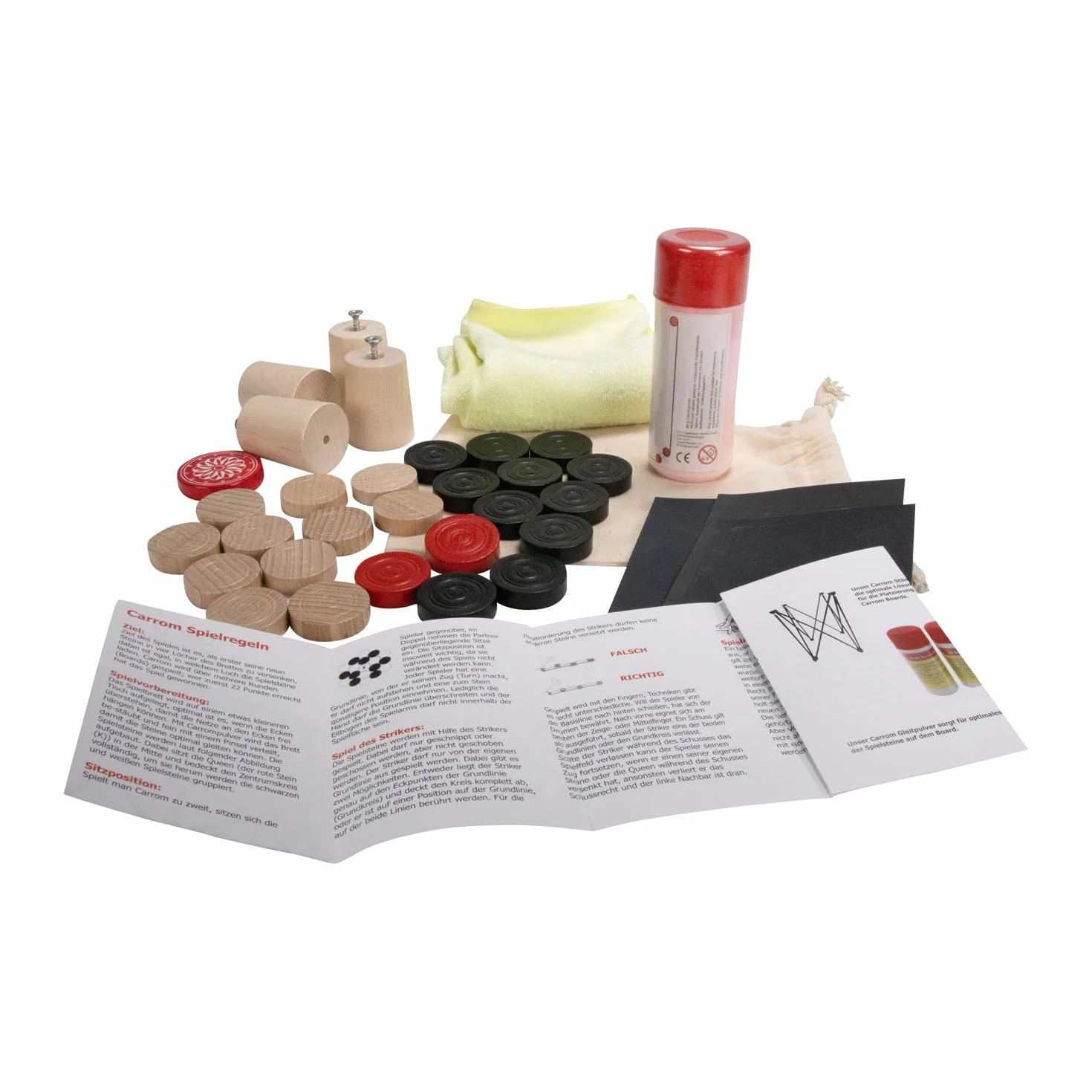 GICO Assortimento accessori Carrom pedine 85g Polvere kit manutenzione Piedi