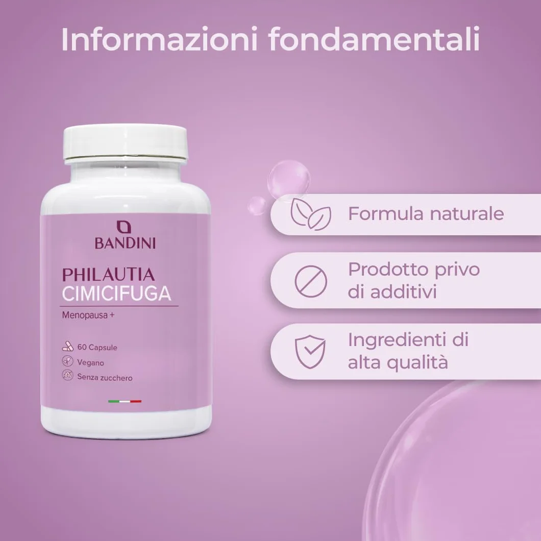 Bandini Complesso Naturale Cimicifuga Trifoglio Rosso Salvia 60 Capsule 200mg Trifoglio 100mg Salvia 80mg Cimicifuga