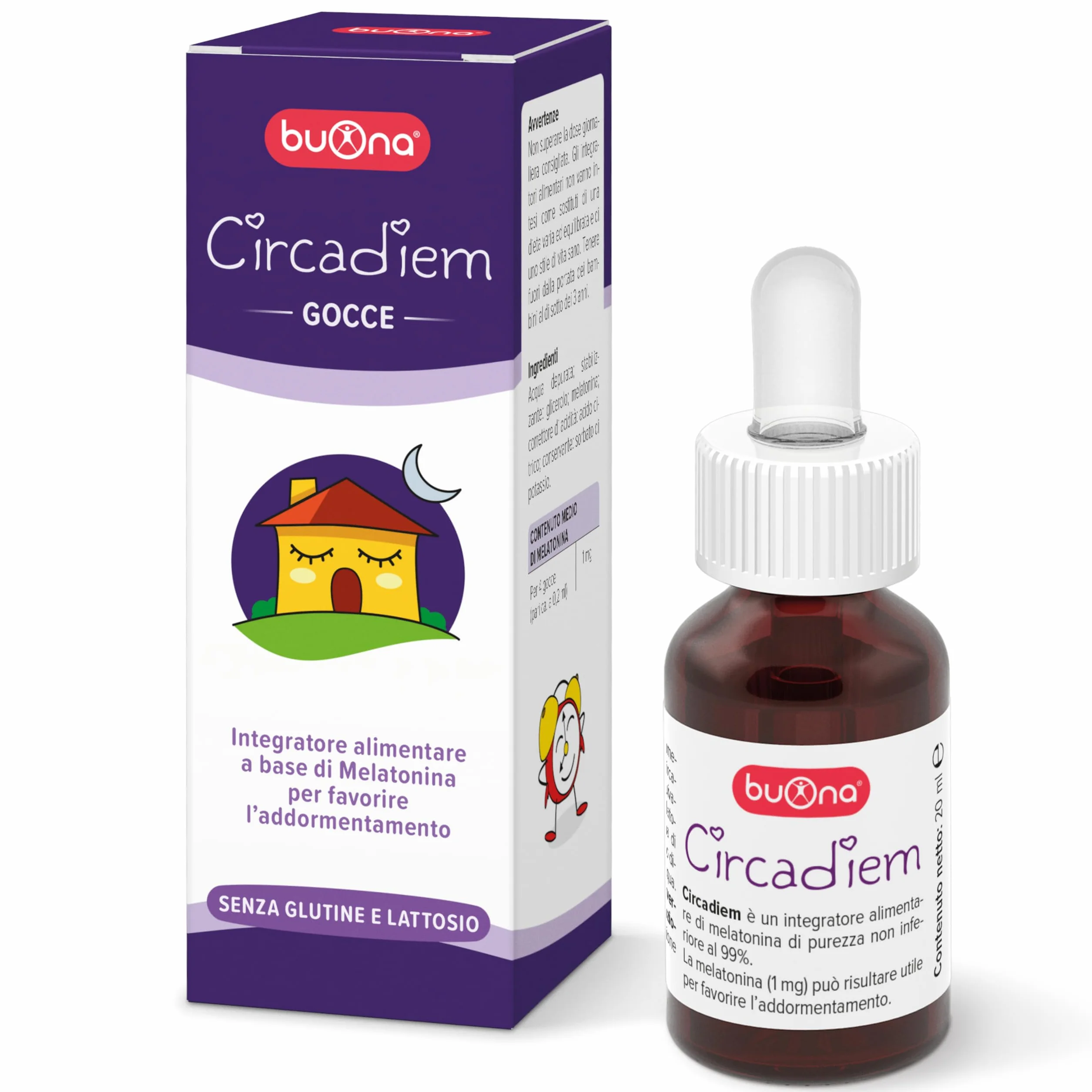 Circadiem Melatonina Bambini Gocce 20 ml 99% Pura Sonno