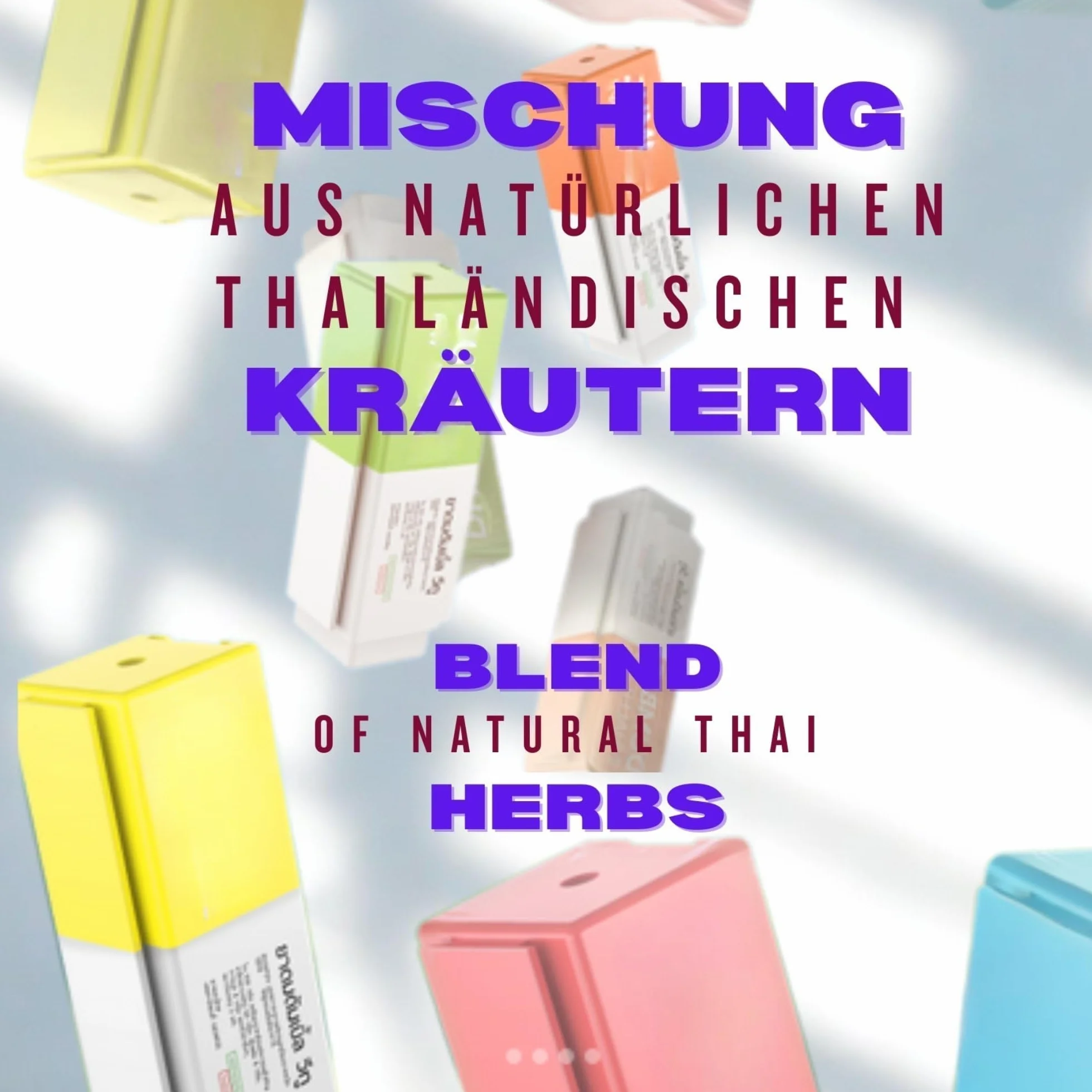 Thai Inhaler - Innovativo inalatore nasale con doppio sistema a innesto, con oli essenziali, portatile, compatto e combinabile, aromaterapia to-go (Arancia)