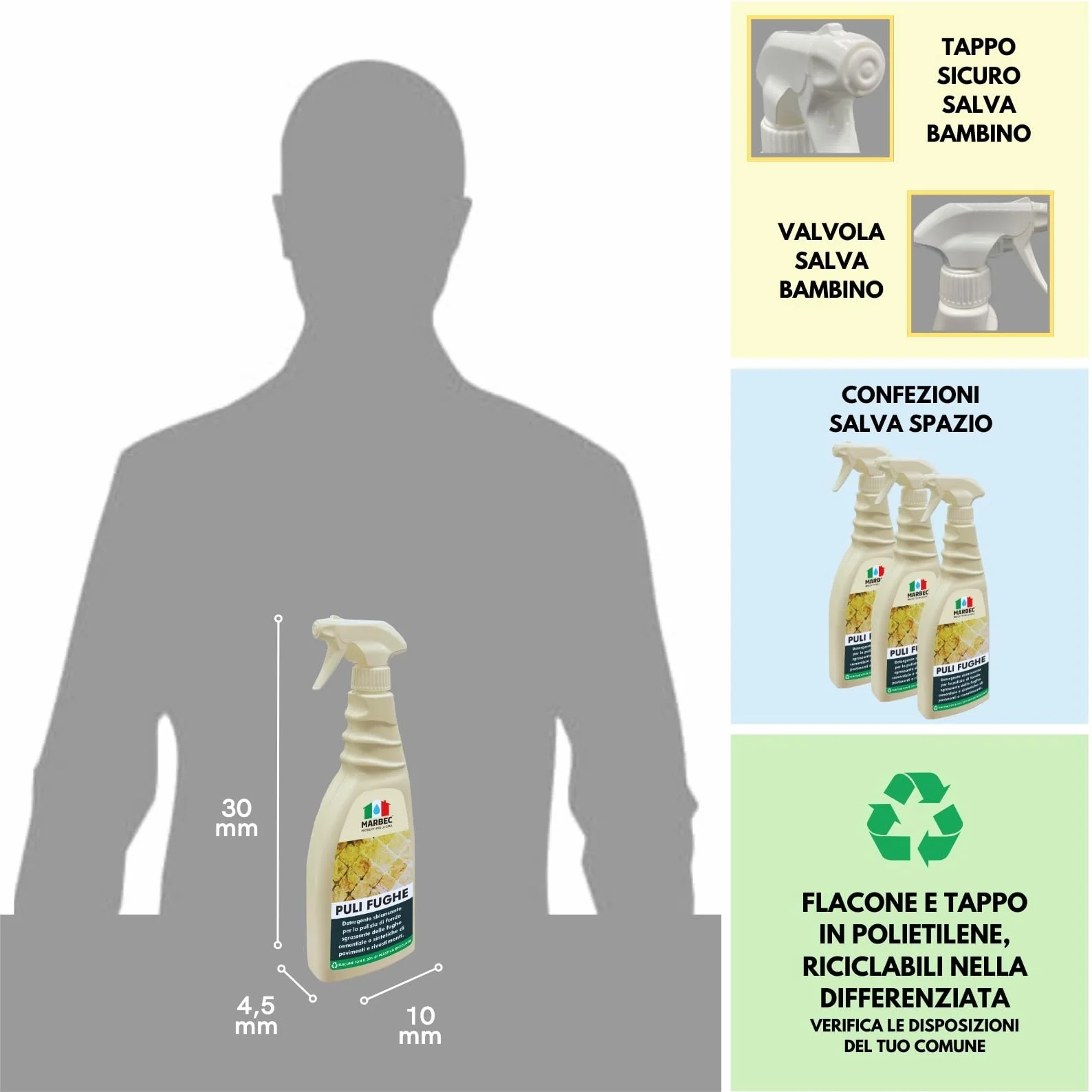 MARBEC PULI FUGHE 750ML Detergente smacchiatore per fughe