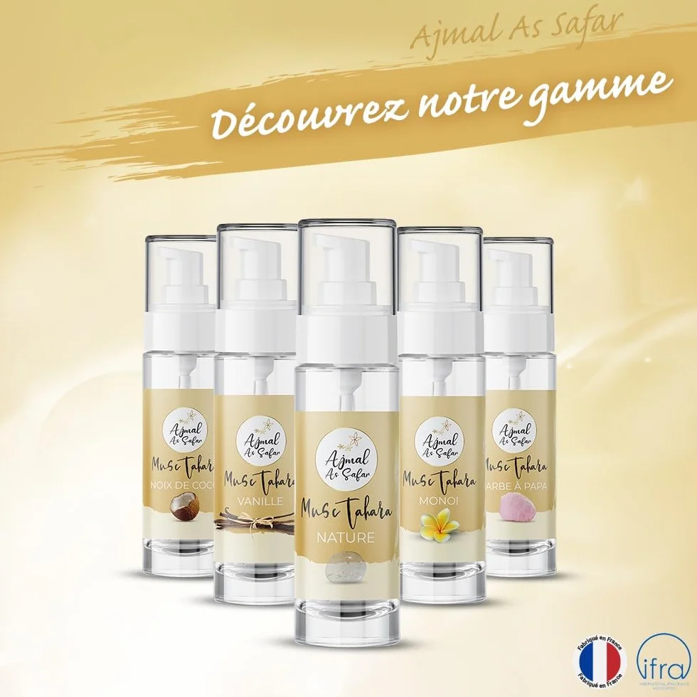 Musc Tahara Aromatized Pack Mela d'Amore Fragola Banana Ajmal As Safar® - Set di 3 muschio bianco intimo, 5 ml