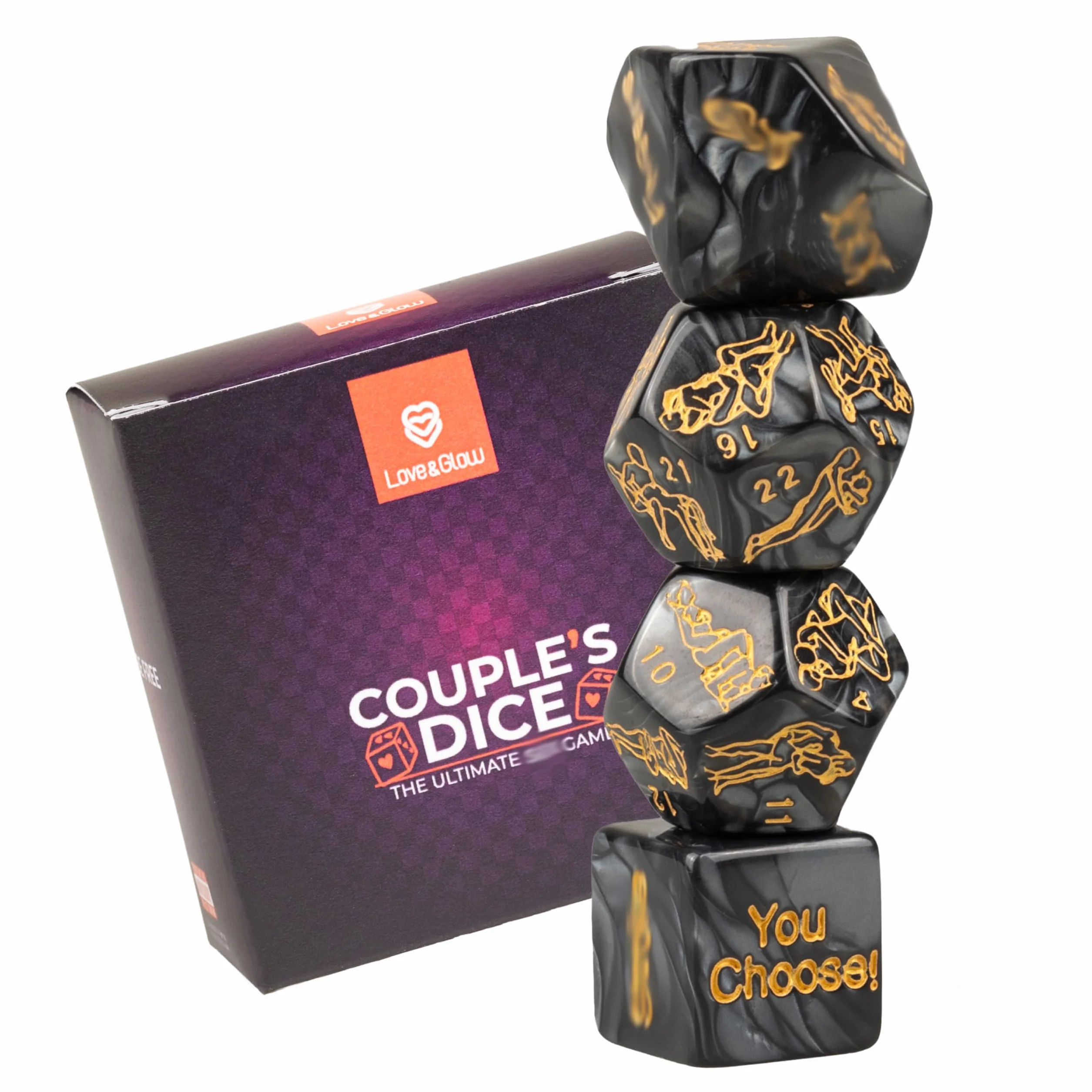 Set di 4 Dadi Gioco di Coppia - Gioco di Coppia da Camera, Regalo Romantico per San Valentino, Luna di Miele e Feste di Addio al Celibato