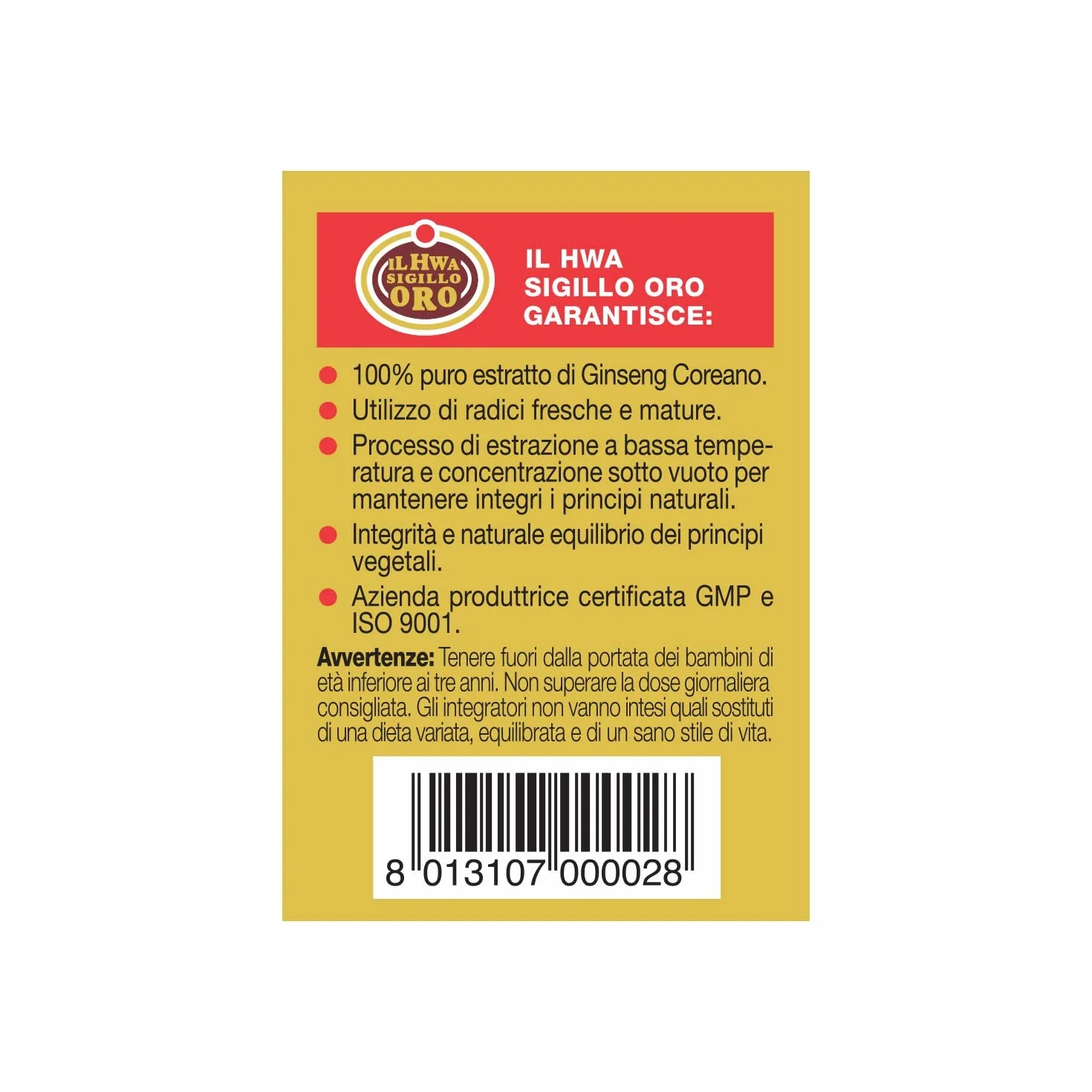 Naturando Ginseng Bianco Sigillo Oro Estratto Molle Tonico Adattogeno Antiaffaticamento 20 g