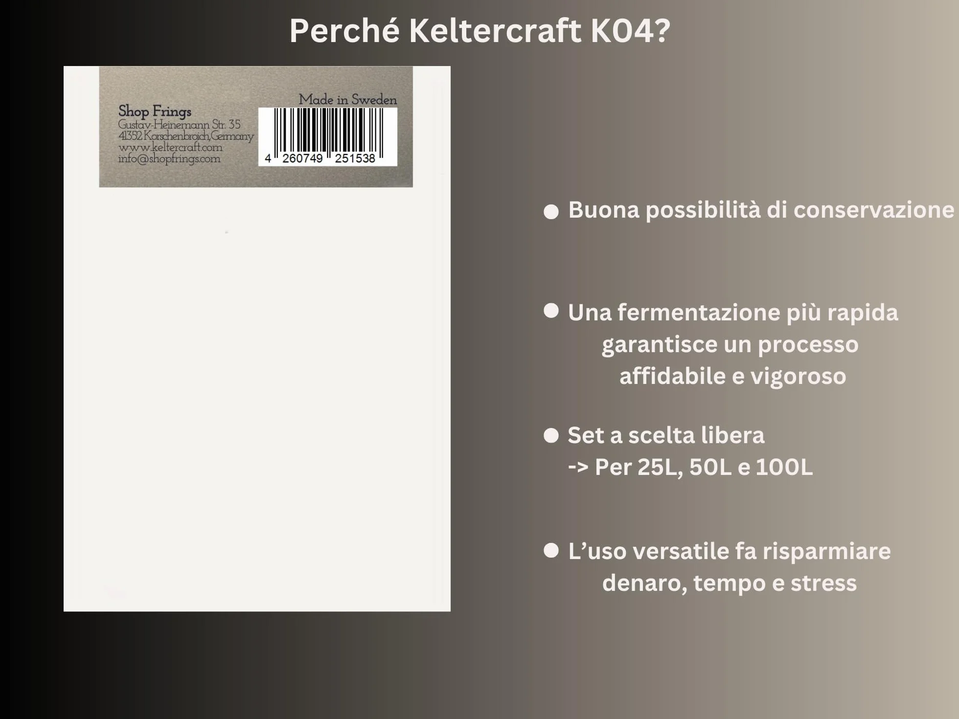 Keltercraft K04 Sale Nutriente per Lievito per Fermentazione DAP con Vitamine 10g per 25L Vino Idromele Sidro