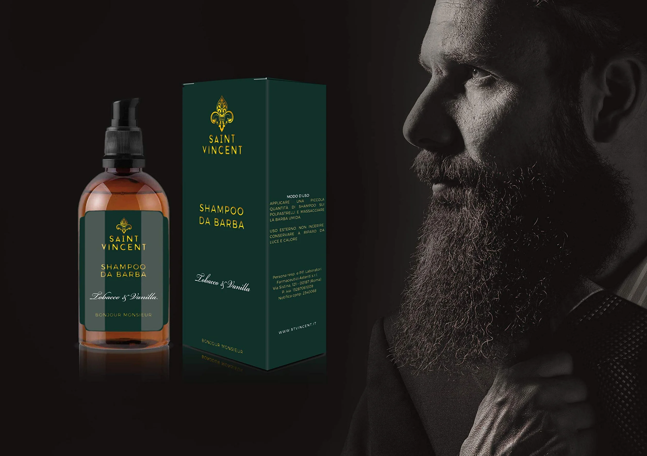 LFA - LABORATORI | Shampoo Barba e Baffi, Detergente Professionale, Sapone da Barba Fragranza al Tabacco e Vaniglia (100 Ml)