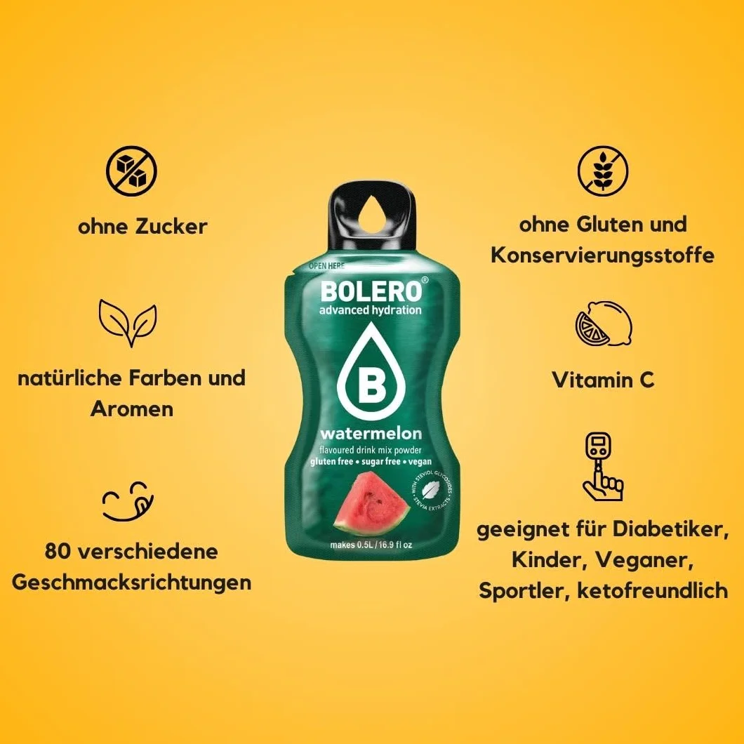 Bolero BEST OF MIX 24x3g Saftpulver ohne Zucker gesüßt mit Stevia Vitamin C glutenfrei veganfreundlich