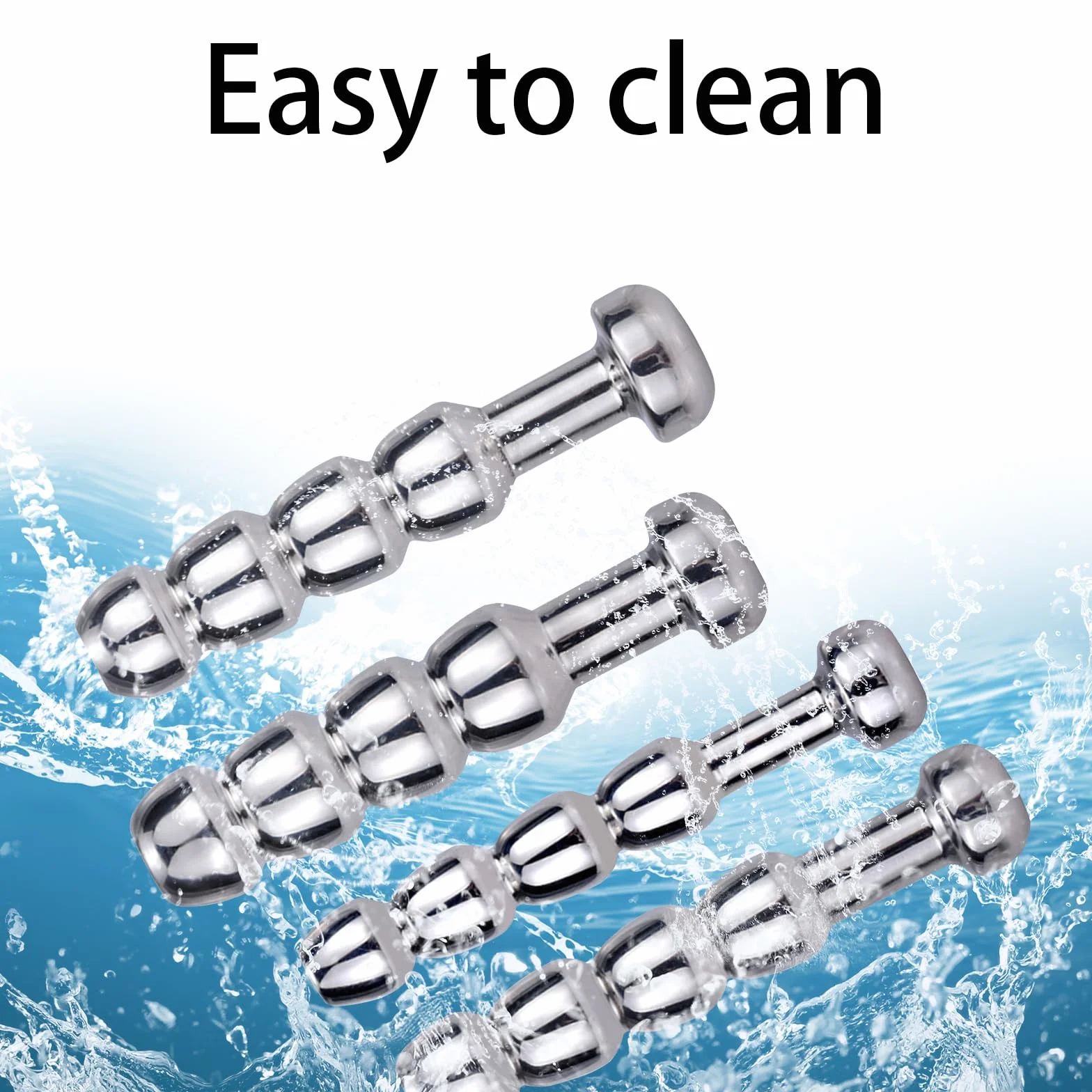 Set di Dilatatori Uretrali in Acciaio Inox, Pene Plug Perle per Massaggio Uretrale, Sonde Uretrali per Uomini (8mm-11mm)