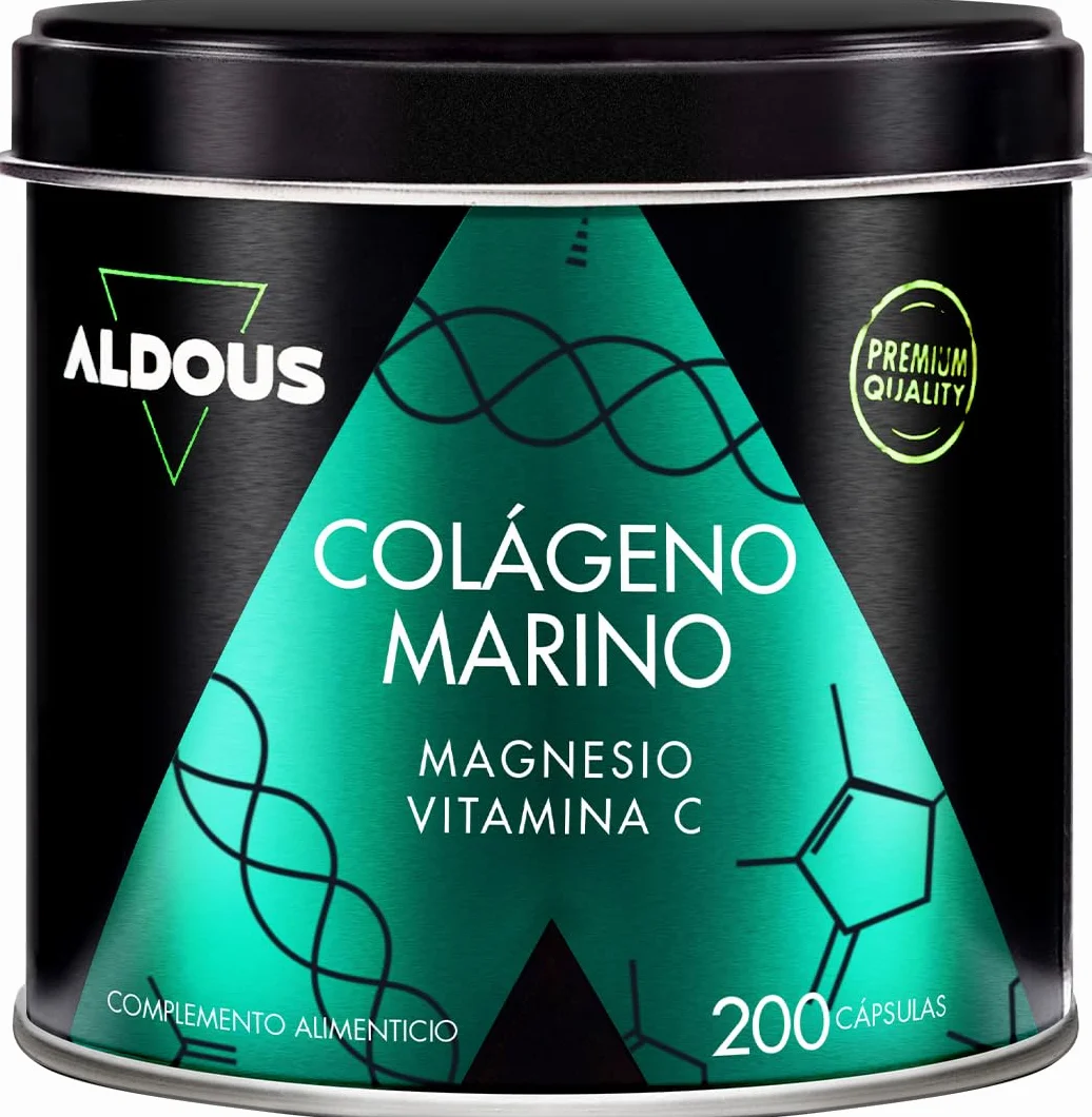 Collagene Marino con Magnesio e Vitamina C 200 Capsule Integratore Bellezza e Benessere Pelle Capelli Unghie Anti Age Ossa Articolazioni Marine Collagen Naticol ALDOUS
