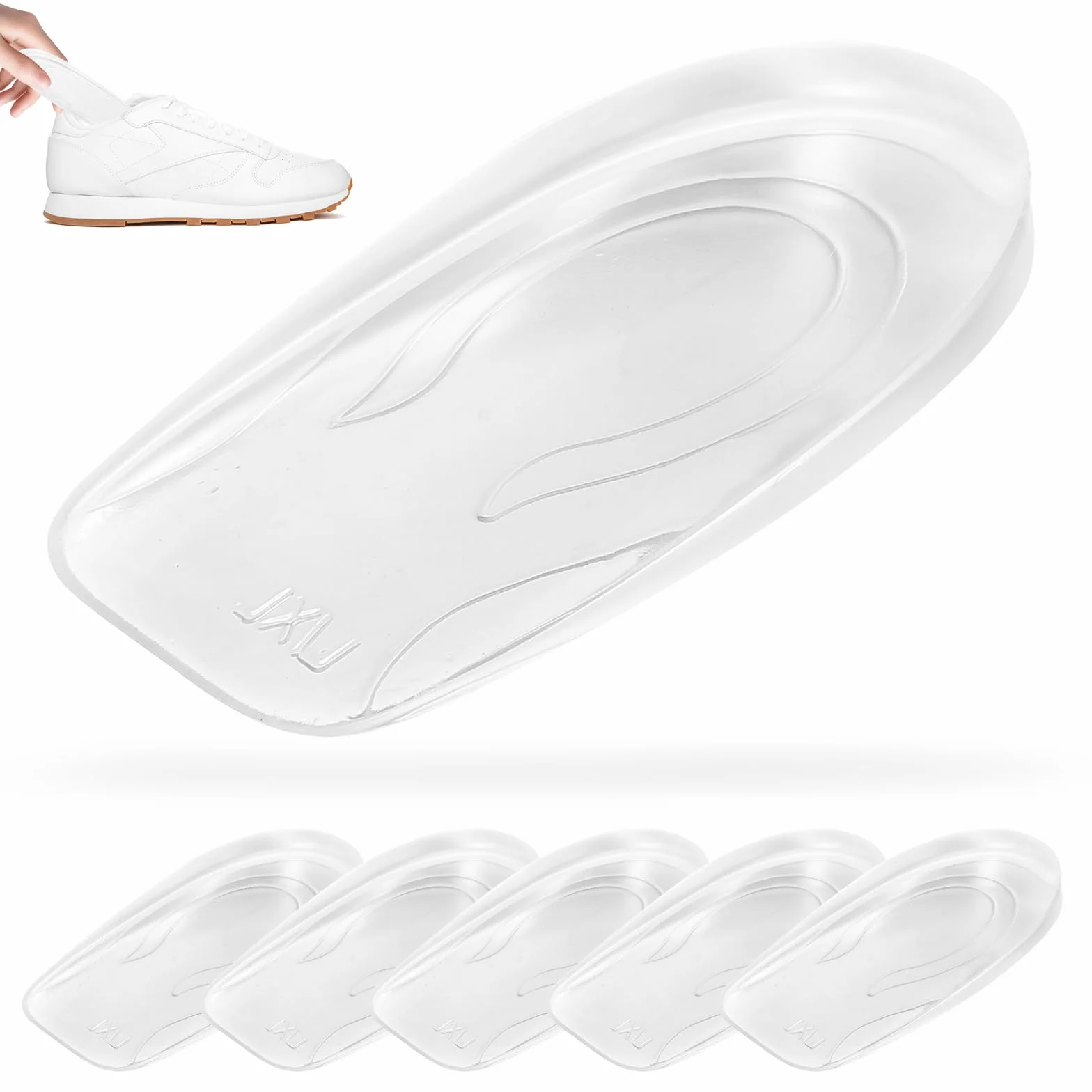 6 Pezzi Altezza Aumentando Tallone Solette, 1cm Rialzo Tallone per Scarpe, Solette Rialzate Uomo Donna, Talloniera in Gel di Silicone di Altezza Solette (1 cm)