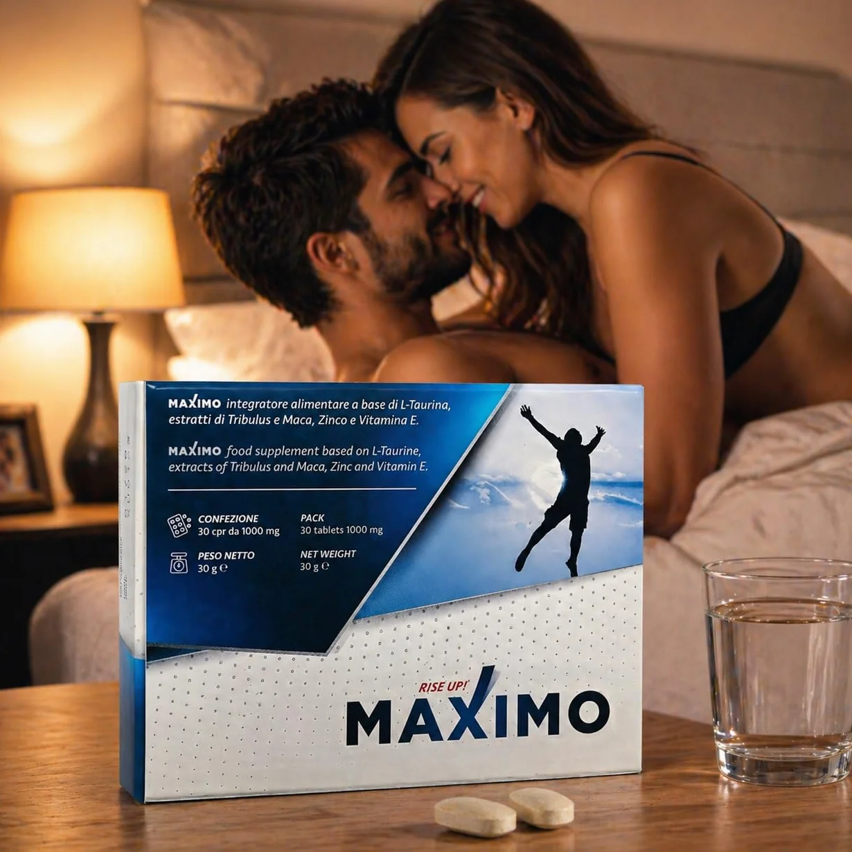 MAXIMO RiseUp Integratore Energia e Vitalità 30 Compresse Maca Taurina Zinco Vitamina E