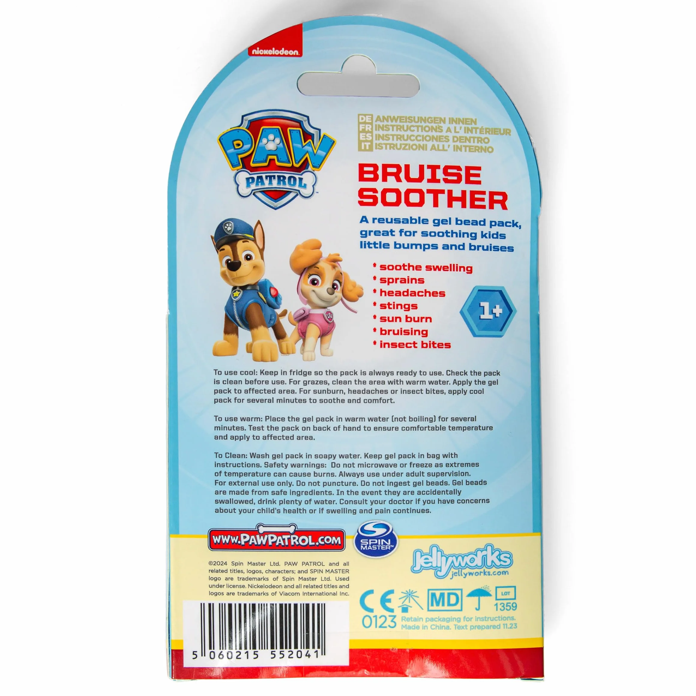 Jellyworks Paw Patrol Bambini Sacchetto Freeze Caldo Freddo Di Ecchimosi, Urti e Piccoli Bobos, Multicolore