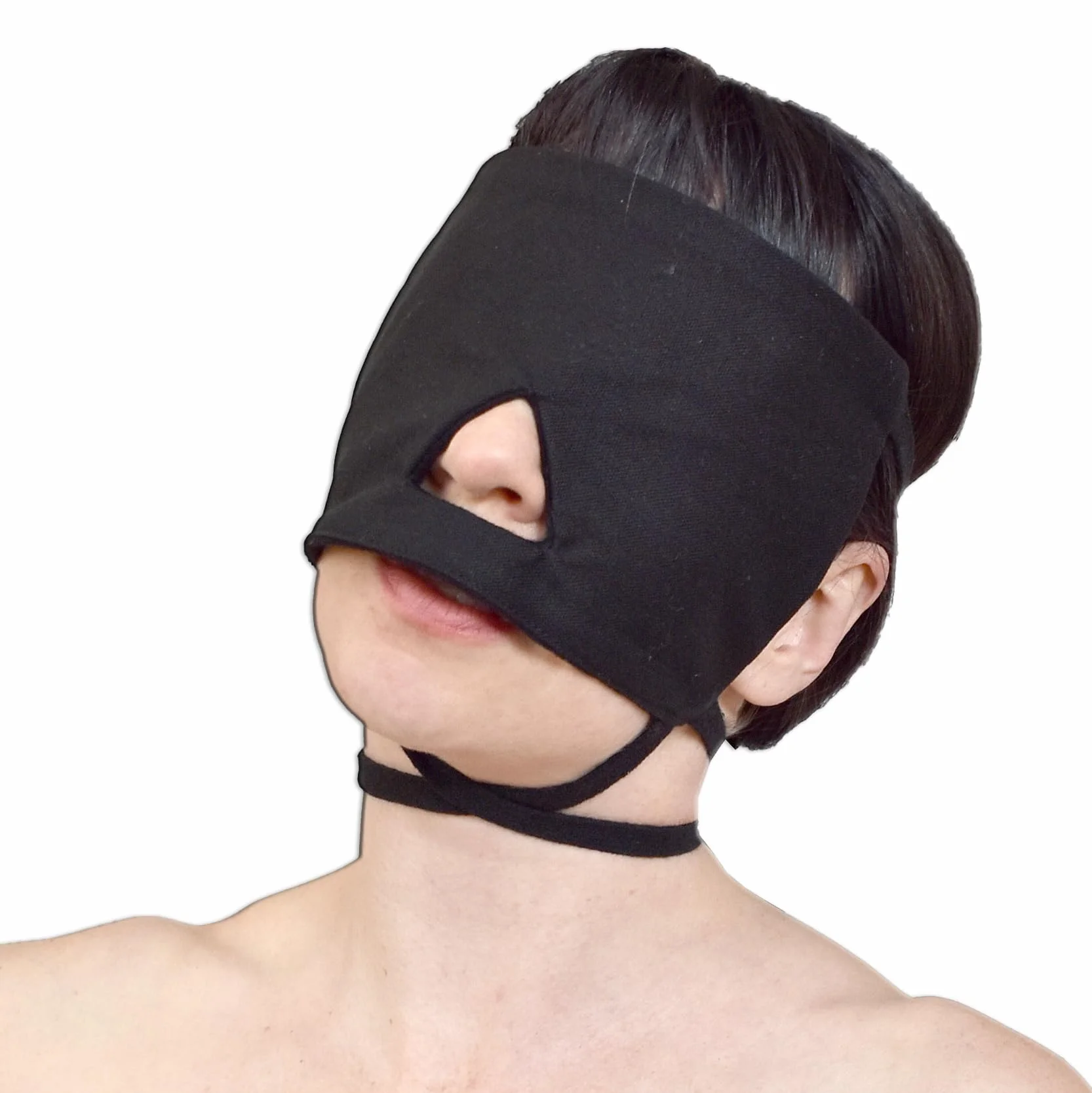 Benda BDSM in cotone – maschera opaca per gli occhi, 3 cinghie regolabili