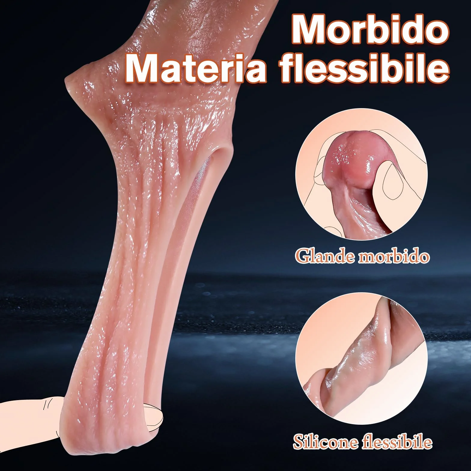 Sex Toys Coppie Masturbatori Maschili-2,6''Masturbtore per Uomini Prolunghe per il Pene Ritardare L'eiaculazione Precoce e Aumenta la Potenza per L'erezione, Sex toy Maschili Ingranditore del Pene.