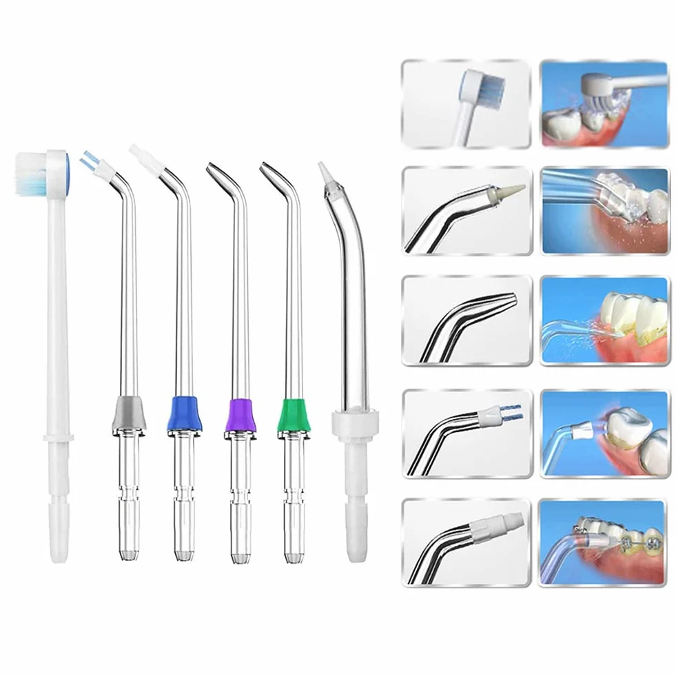 6 pezzi Set di Ugelli per Irrigatore Orale Kit di Punte Jet di Ricambio Compatibile con Waterpik WP-100/WP-250/WP-300/WP-450/WP-560/WP-660/WP-811/WP-900/Flycat FC168/FC188