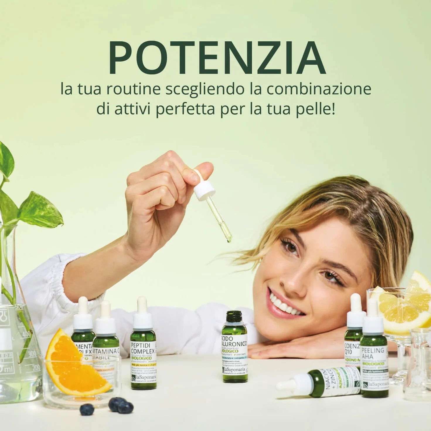 La Saponaria | Siero Viso Coenzima Q10, Idratante, protettivo e antiossidantee, Biologico, Ideali per pelli secche, mature e stanche, 30 ml