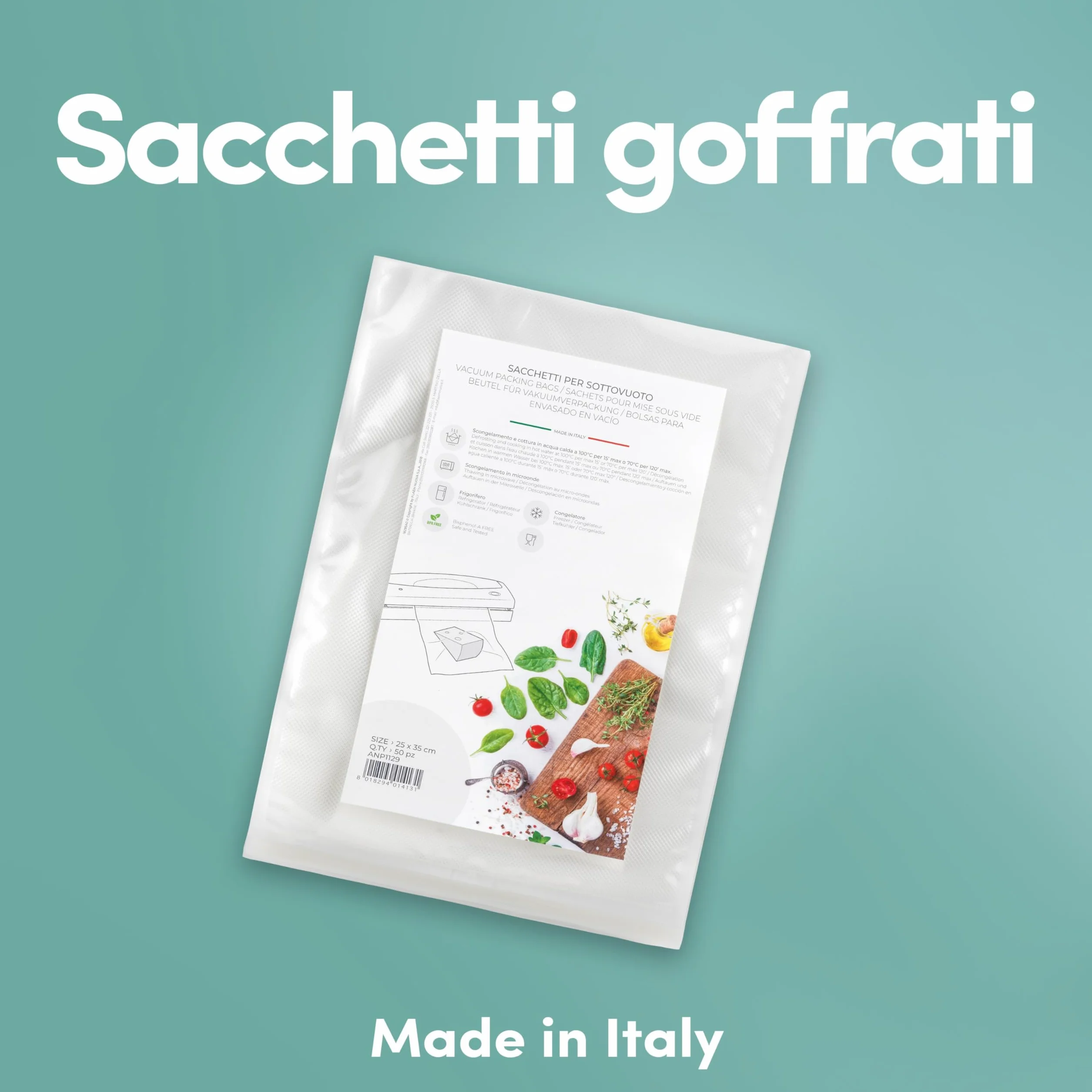 Magic Vac Sacchetti Sottovuoto 20x30 50 Pezzi, Certificati Made in Italy