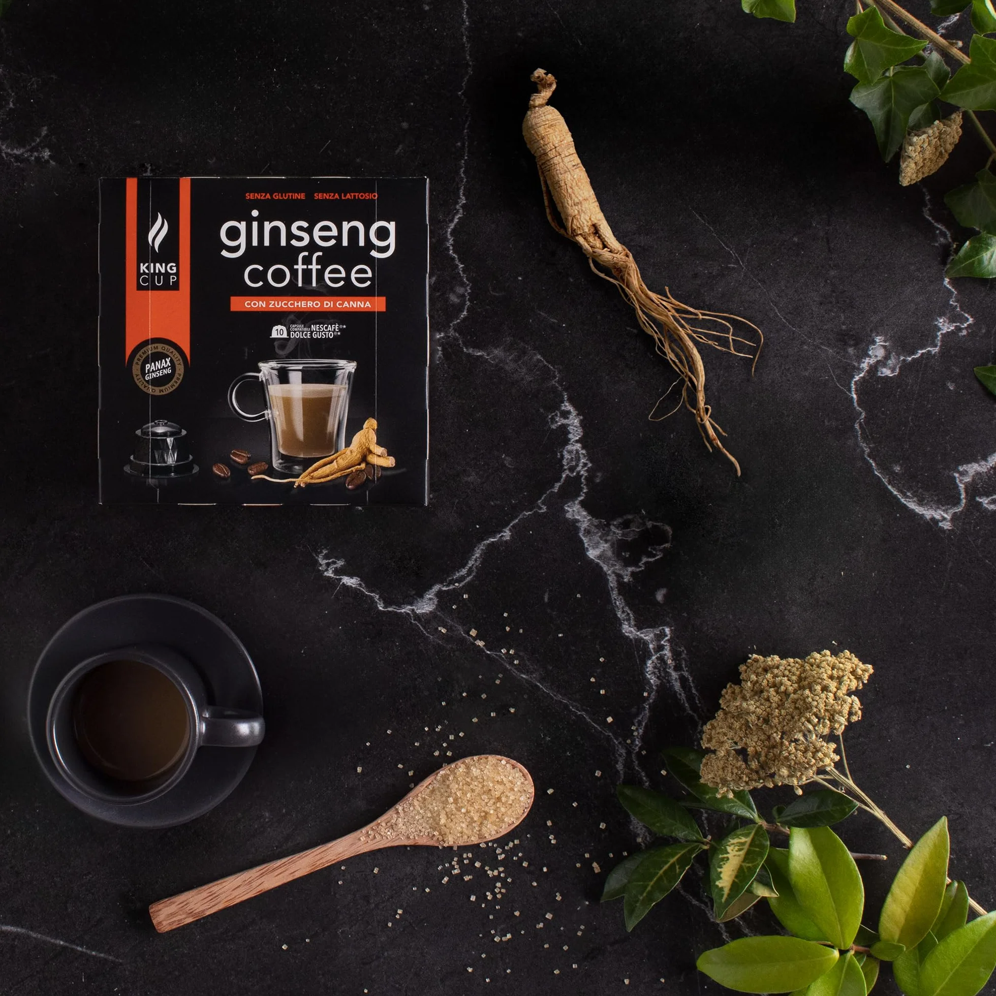 Capsule Ginseng King Cup 10pz Compatibili Nescafè Dolce Gusto Senza Glutine Lattosio