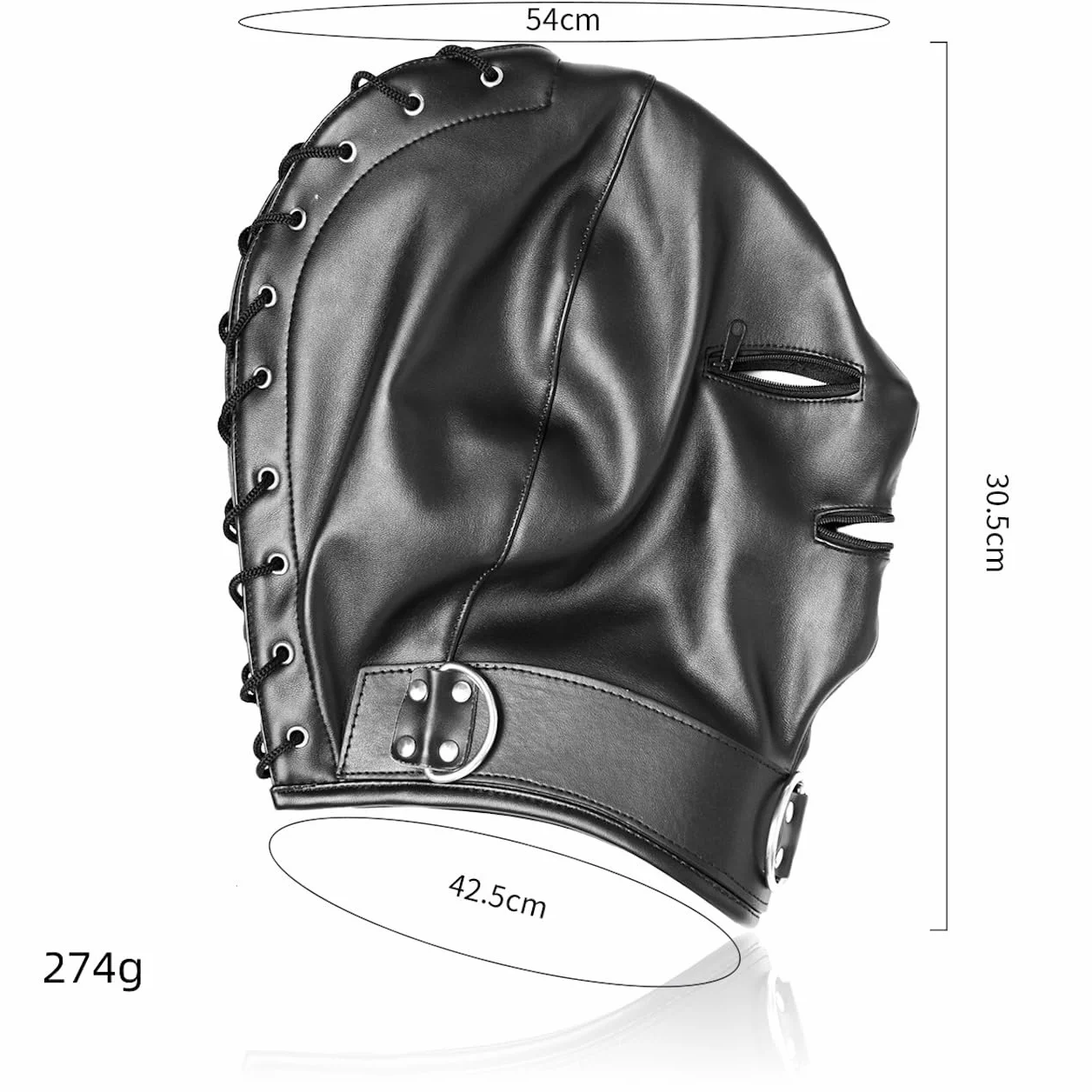 Bondage Mask Fetish Mask Sex Toys for Adults Cosplay Lovers (Rose rouge)