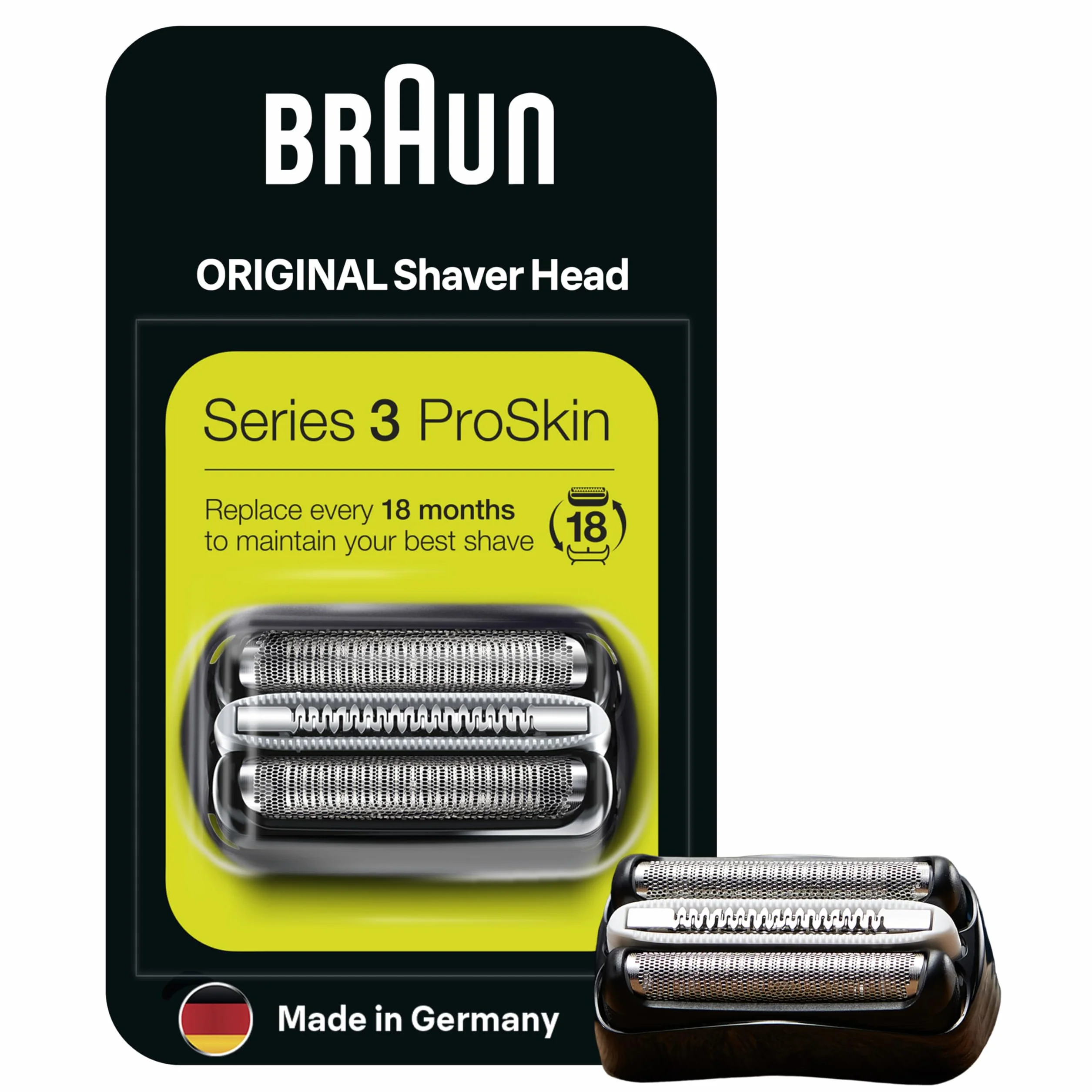 Braun Serie 3 Testina ORIGINALE Per Rasoio Elettrico Barba, Compatibile 32B ProSkin