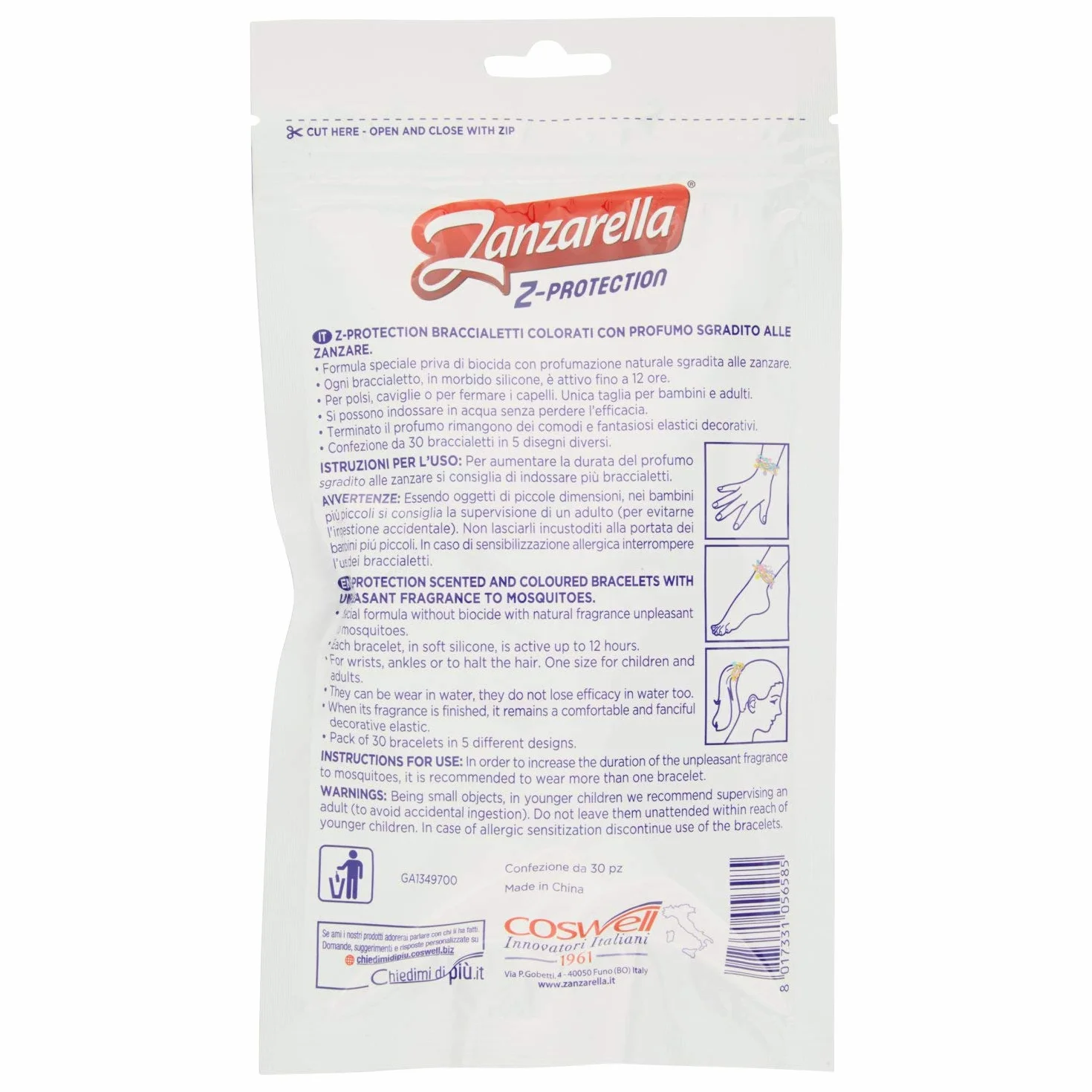 Braccialetti Antizanzare in Silicone Atossico per Bambini e Adulti, Repellente Naturale a Lunga Durata