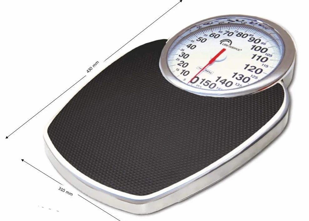 LITTLE BALANCE 8135 Pro M 160, Pese personne balance mécanique, Design semi médical type professionnel, 160 kg / 1 kg, Noir &