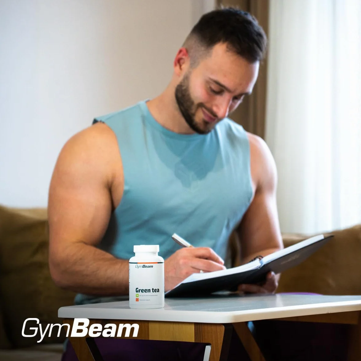 GymBeam Tè Verde - 500 mg - Integratore Naturale in Capsule con EGCG e Caffeina, Estratto 20:1 per Metabolismo, Controllo del Peso e Energia (120 cps)