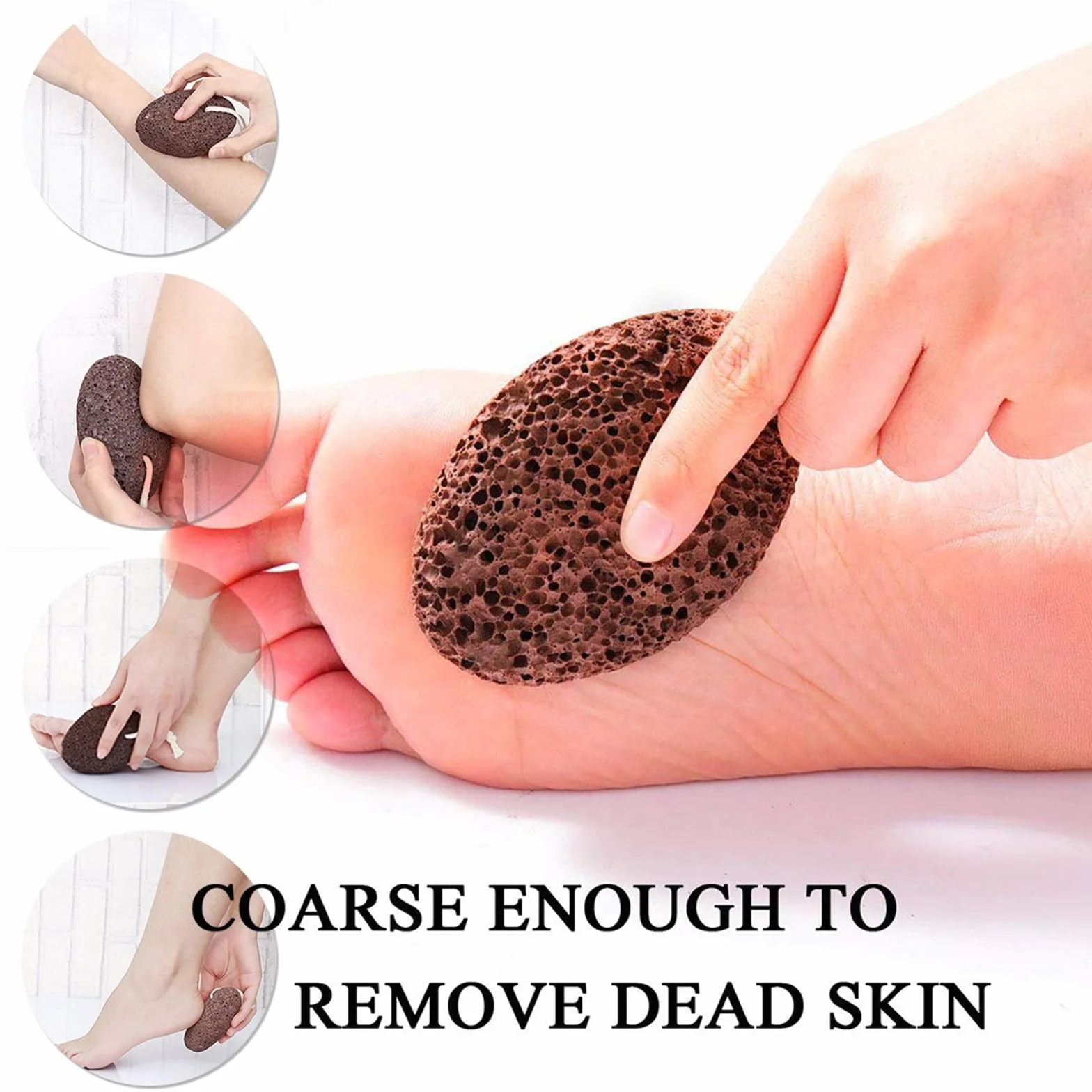 PHOGARY Pietra Pomice Naturale 1 Pezzi Cura del Piede Rimozione Calli e Peeling Piedi Esfoliazione Pelle Morta Nero